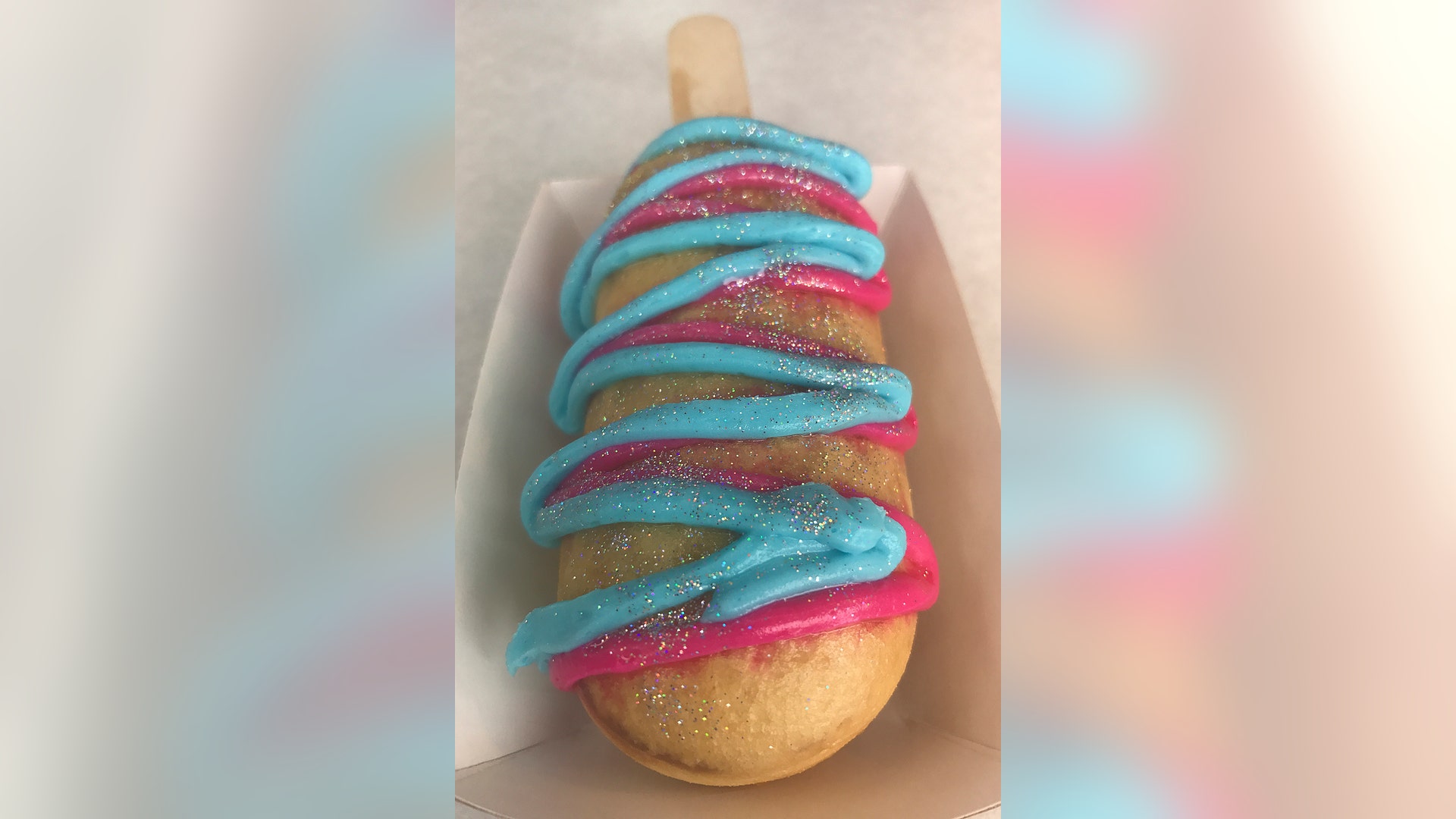 The Unicorn is filled with cotton-candy creme and topped with edible glitter.