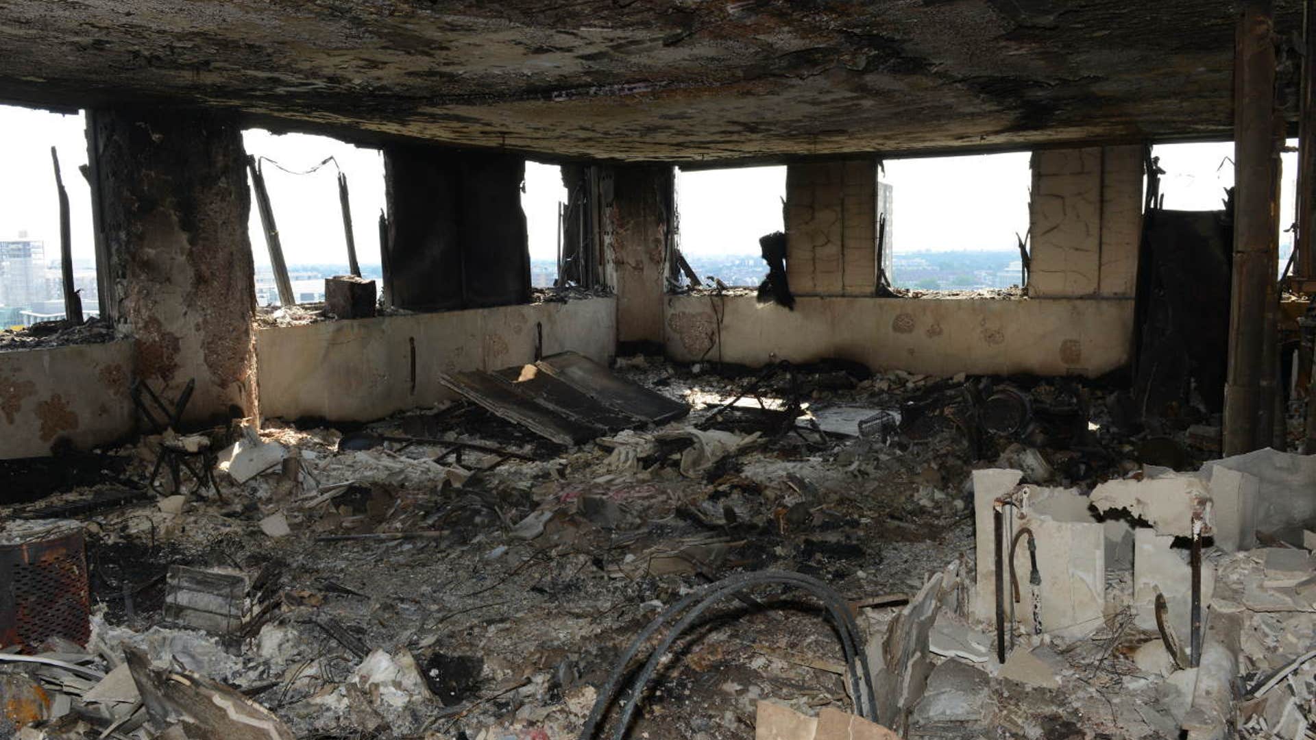 Photo released by the Metropolitan Police shows an apartment in the Grenfell Tower fire in London