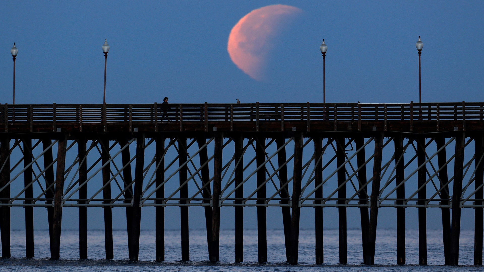 The moon in Oceanside, California
