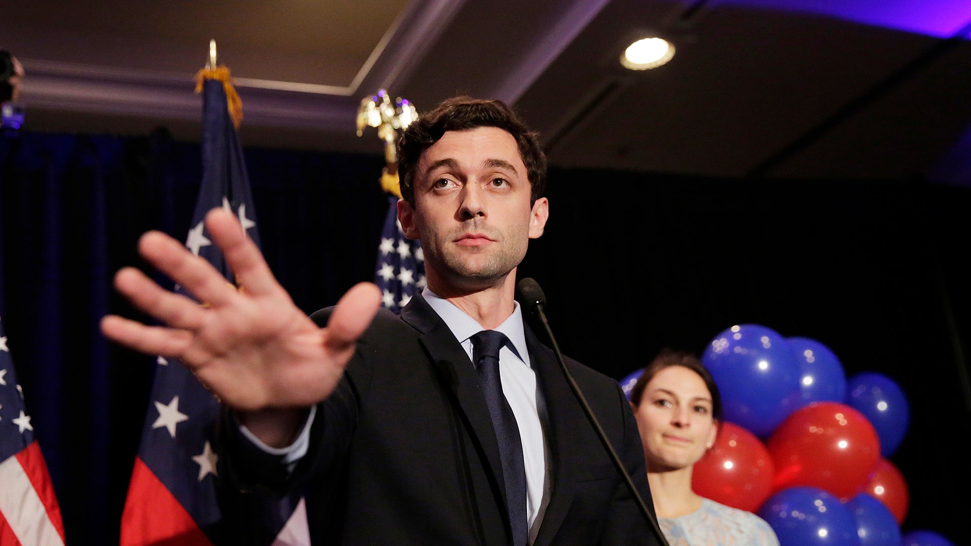 Democratic candidate for 6th congressional district Jon Ossoff concedes to Republican Karen Handel while joined by his fiancee Alisha Kramer