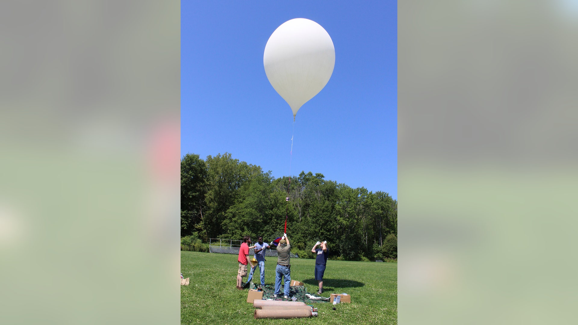 Teams from the Universities of Bridgeport and Hartford test sending a camera into the stratosphere to photograph the solar eclipse
