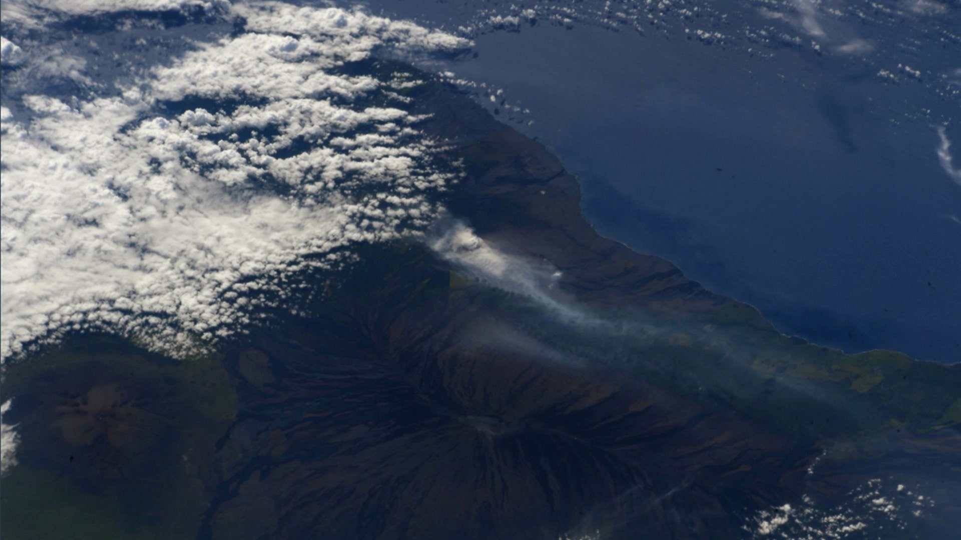 Hawaii's Kilauea volcano seen from space on May 12, 2018