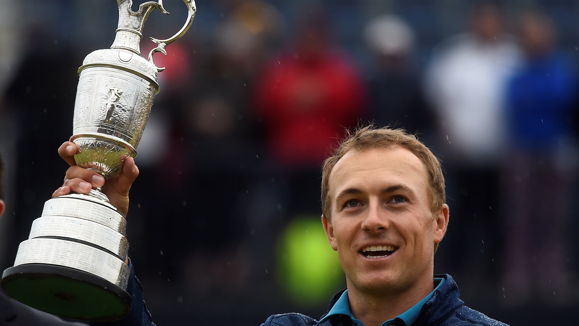Jordan Spieth with The Claret Jug after winning The British Open Golf Championship at Royal Birkdale in Southport, Britain Sunday