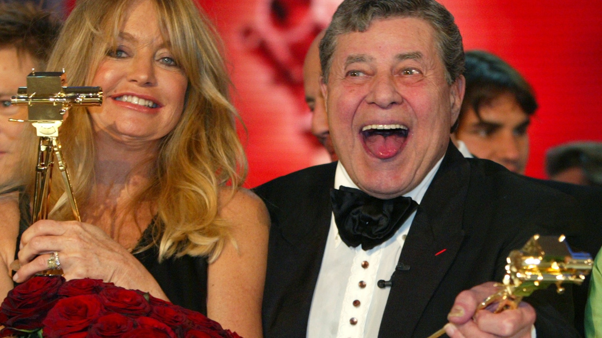 Jerry Lewis and Goldie Hawn with their 