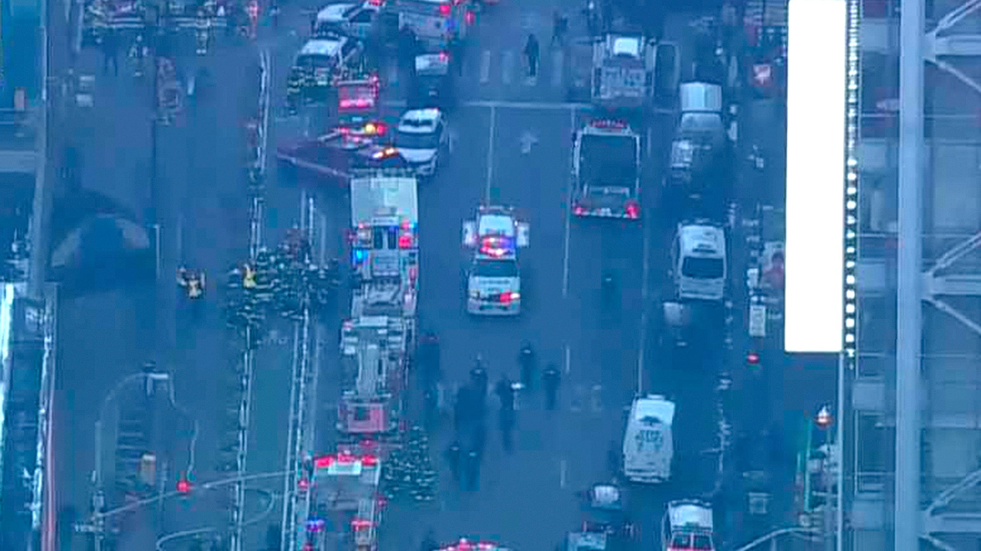 Police outside the Port Authority Bus Terminal in New York City, Monday