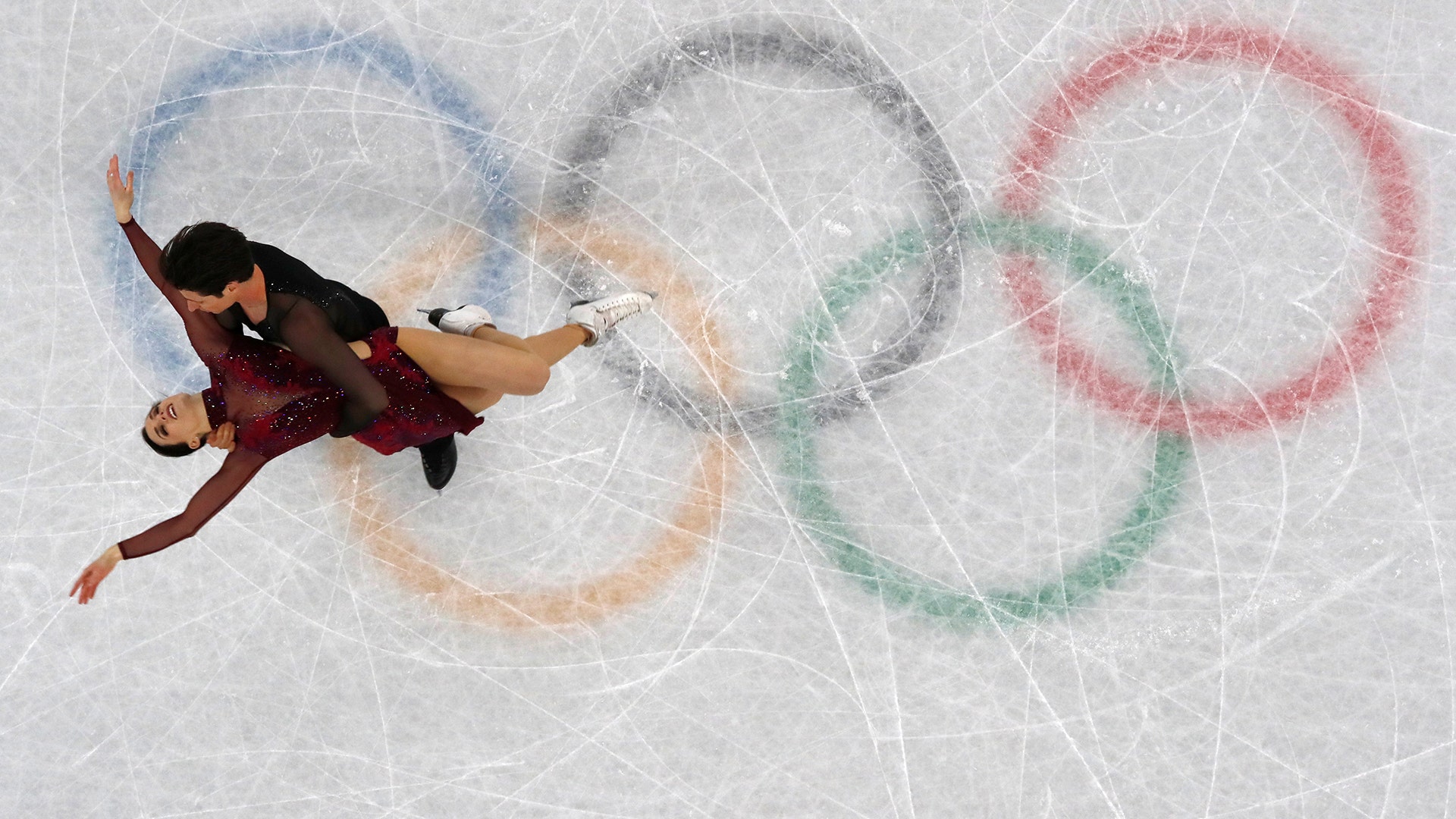 Tessa Virtue and Scott Moir of Canada compete in the free dance competition during the team event at the Pyeongchang 2018 Winter Olympics
