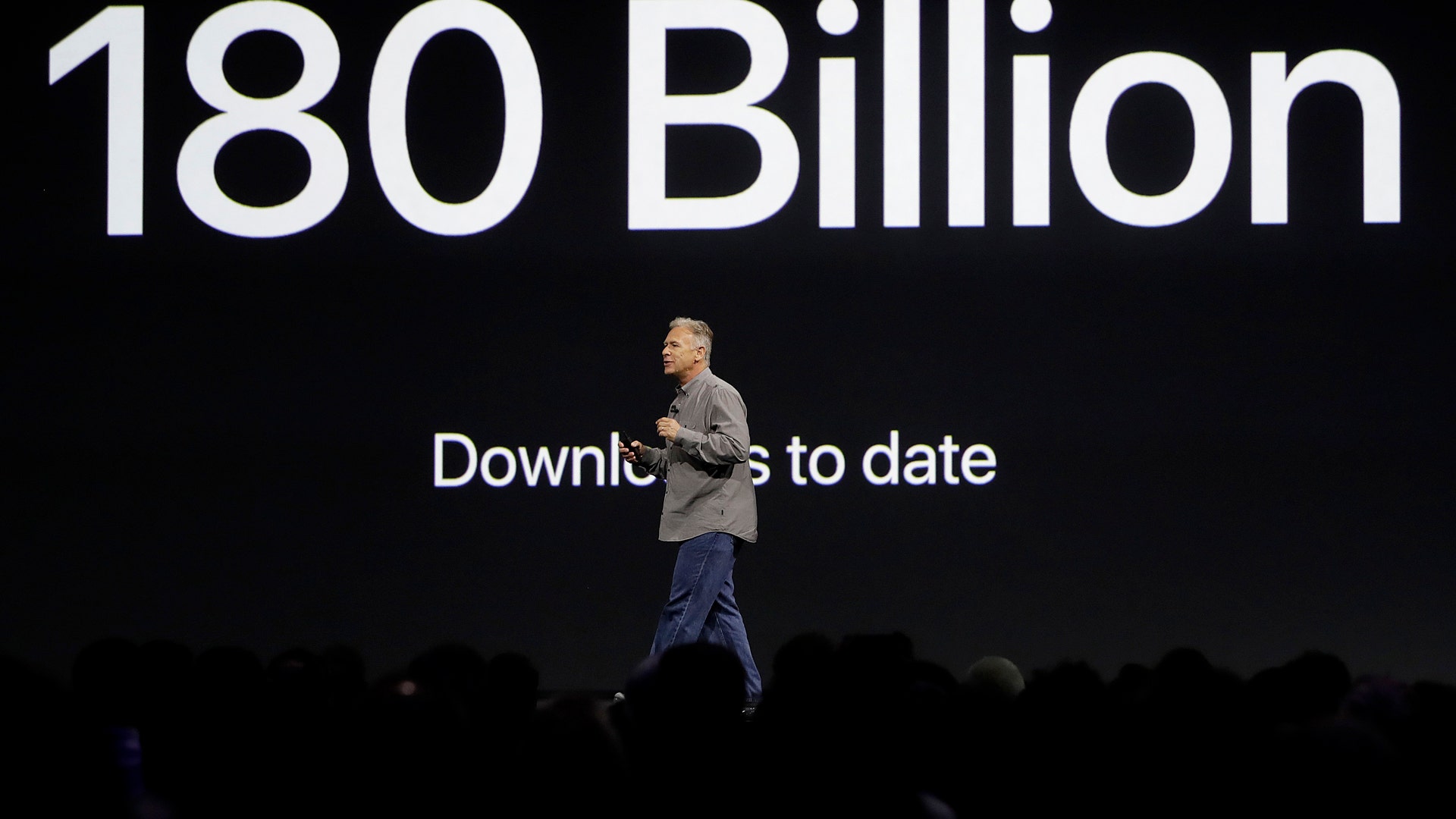 Phil Schiller, Apple's senior vice president of worldwide marketing speaks about app store downloads