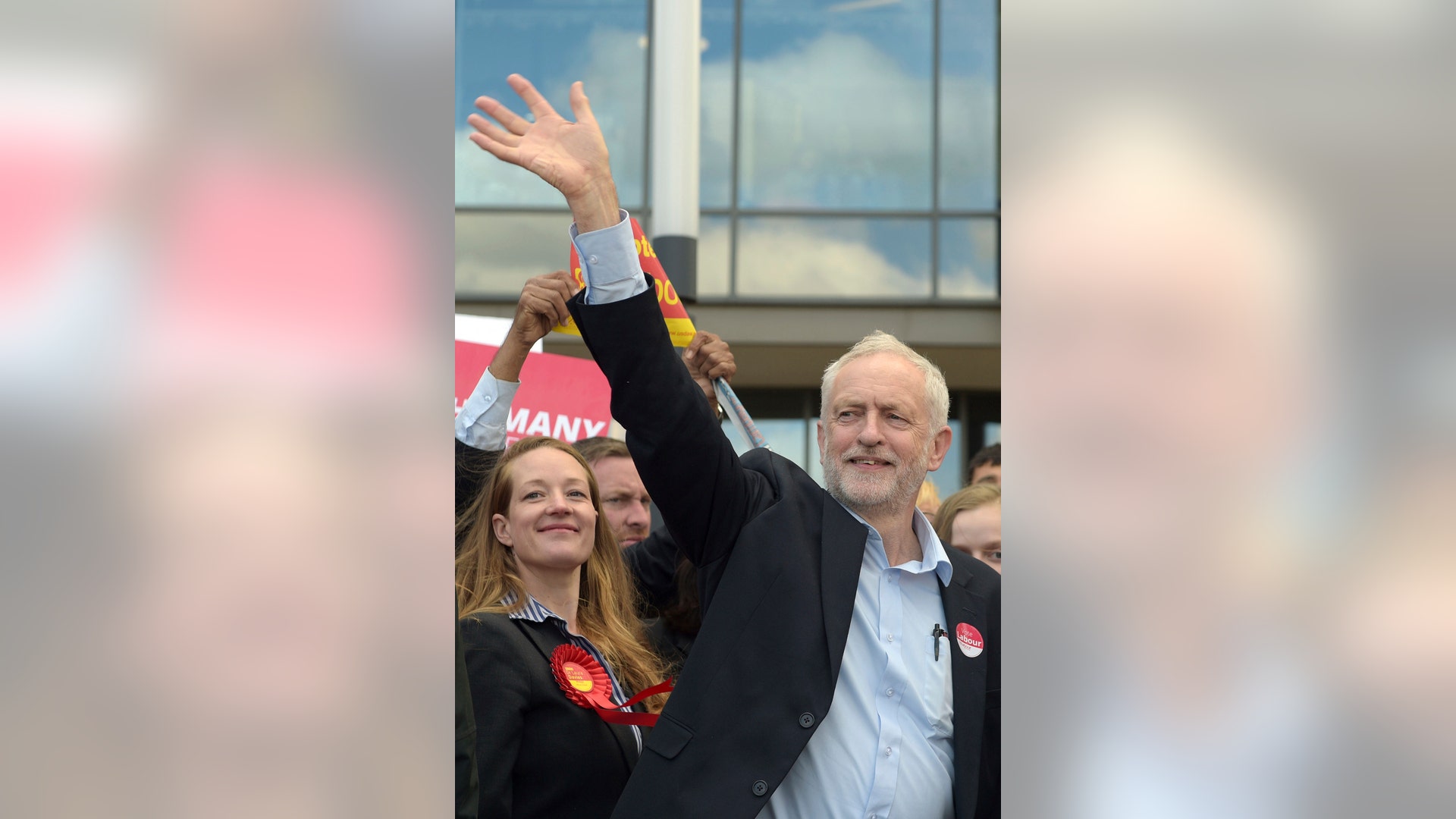 Labor leader Jeremy Corbyn after giving a speech during general election campaigning in Telford