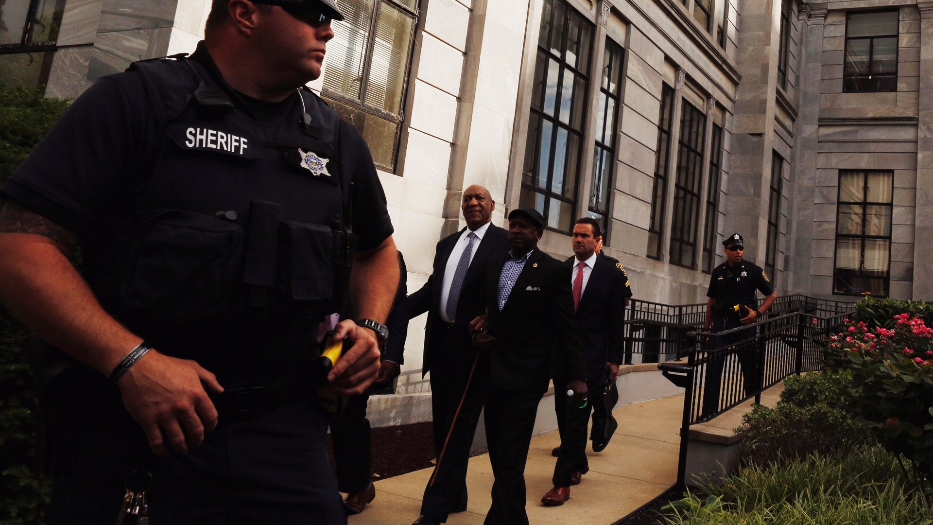 Actor and comedian Bill Cosby departs after the fourth day of Cosby's sexual assault trial on June 8, 2017.
