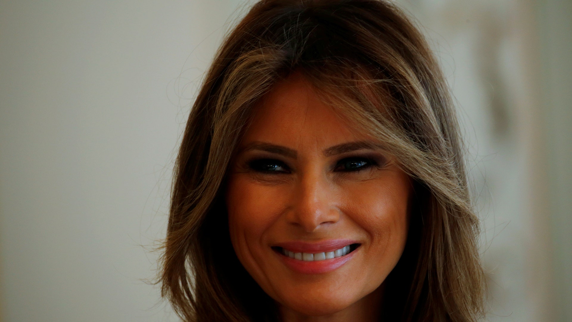 First Lady Melania Trump during her meeting with First Lady of Poland Agata Kornhauser-Duda in Warsaw, Poland July 6