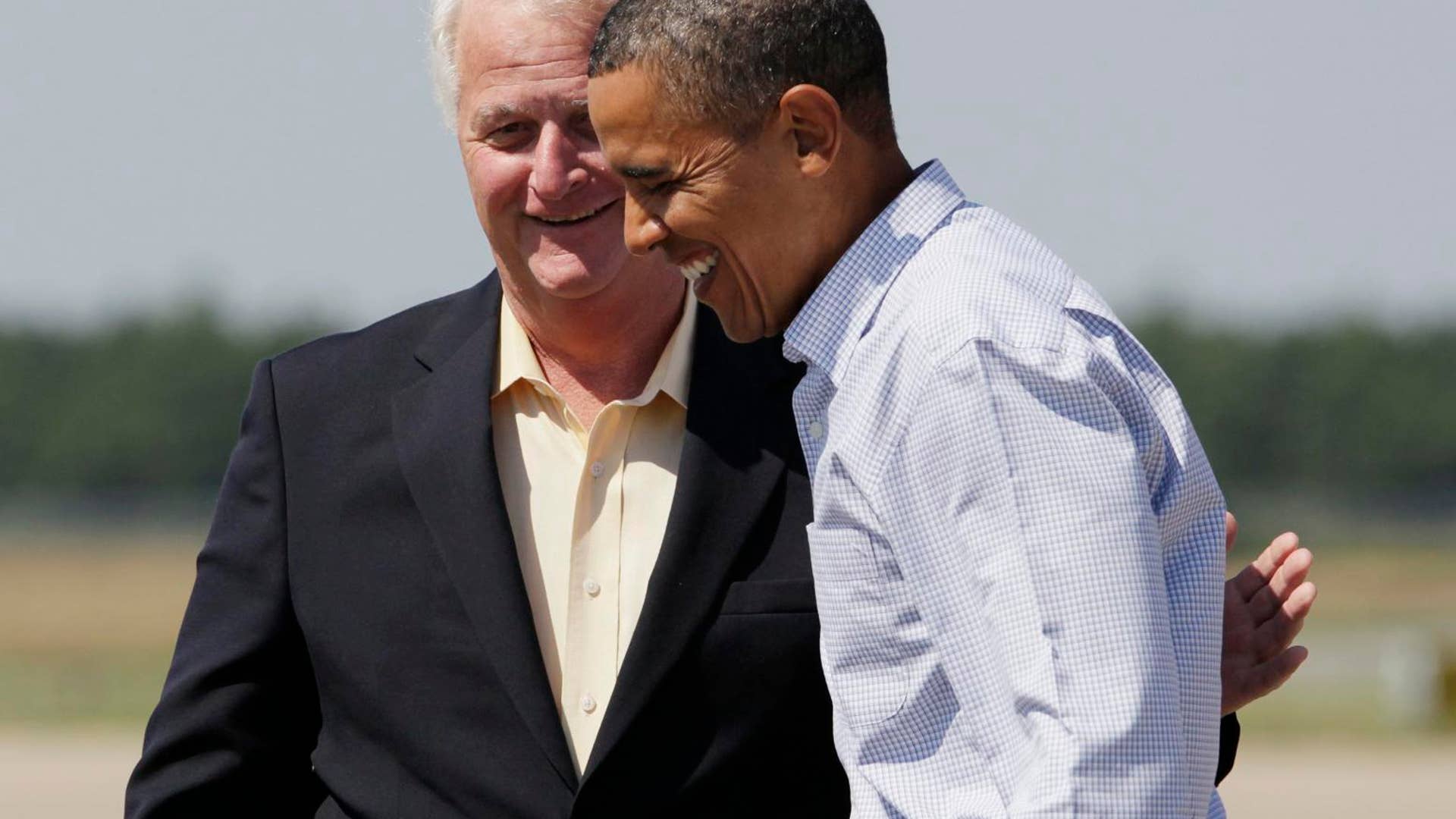 Rep. Bill Delahunt Greets Obama