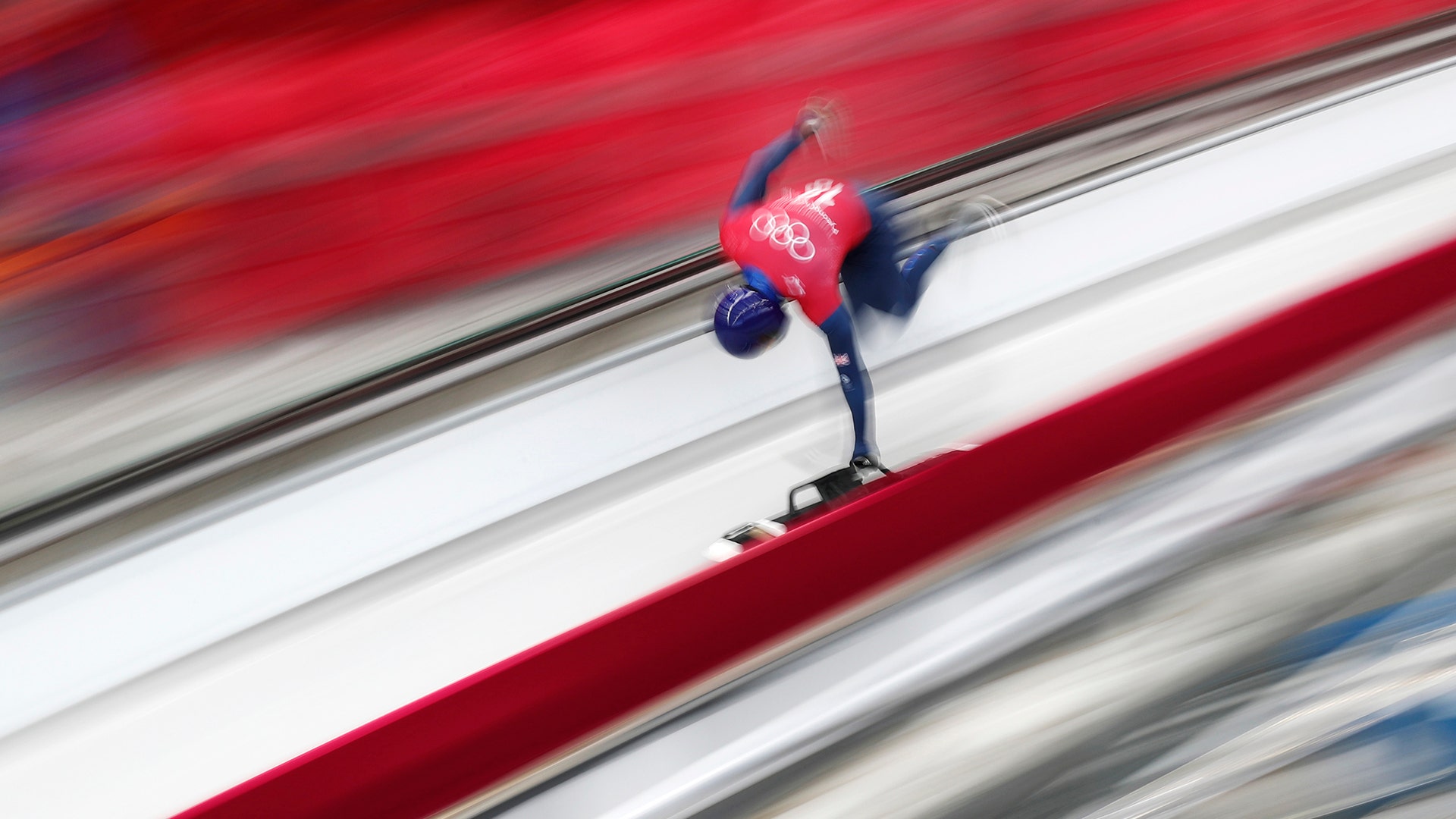 Dom Parsons of Britain during skeleton training at the Pyeongchang 2018 Winter Olympics