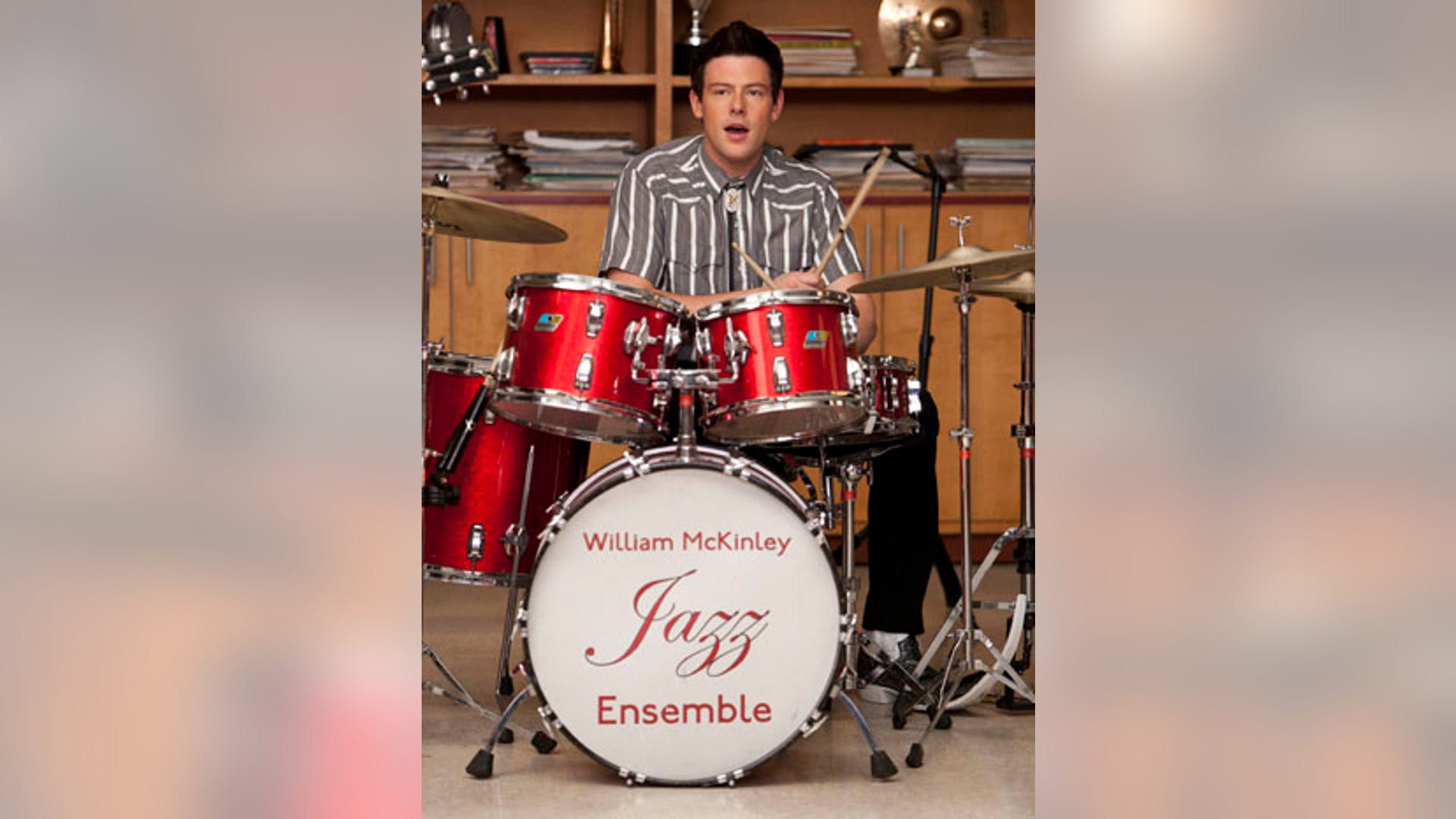 cory_on_glee_drums