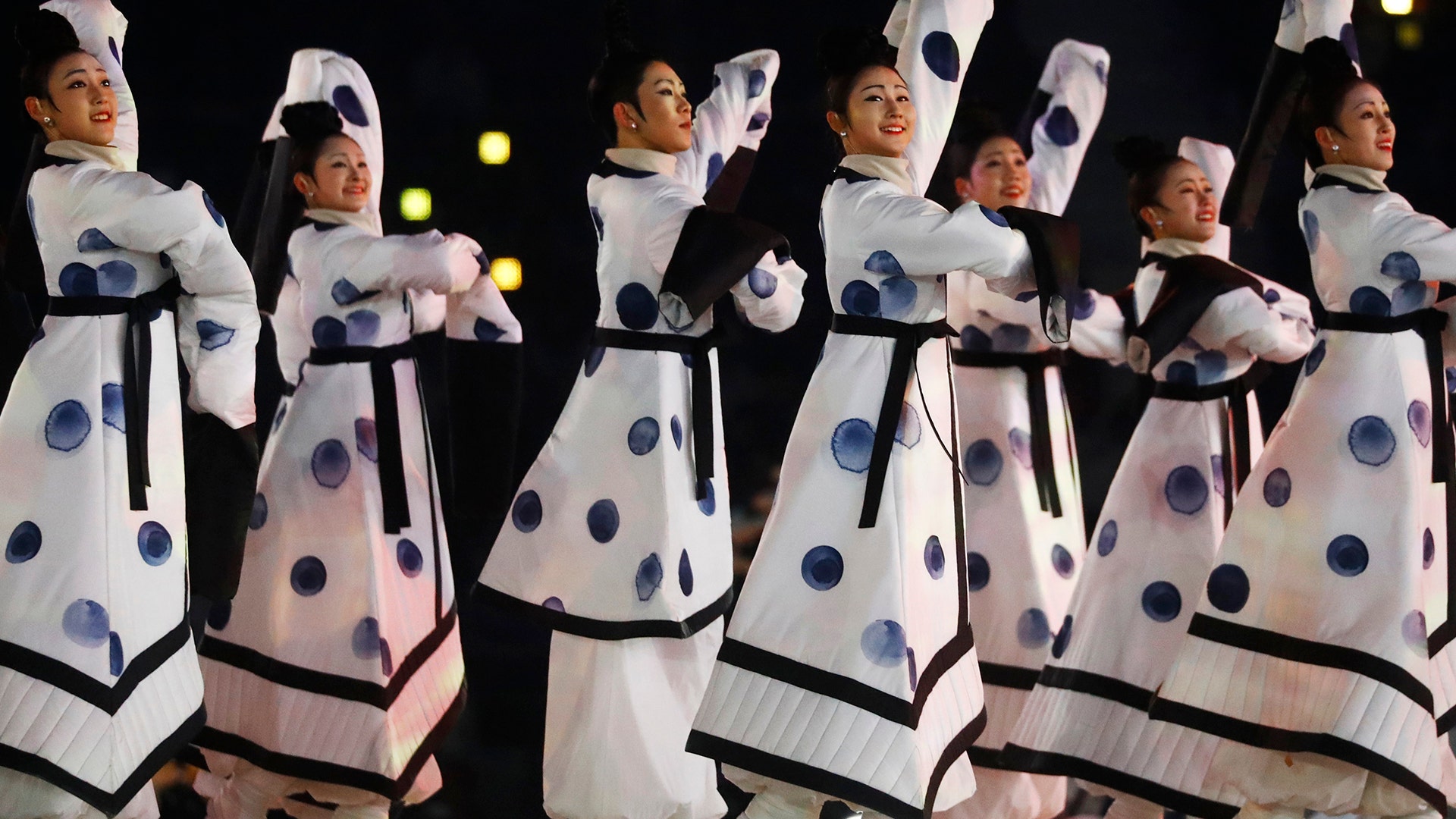 Dancers during the opening ceremony at the 2018 Winter Olympics in Pyeongchang