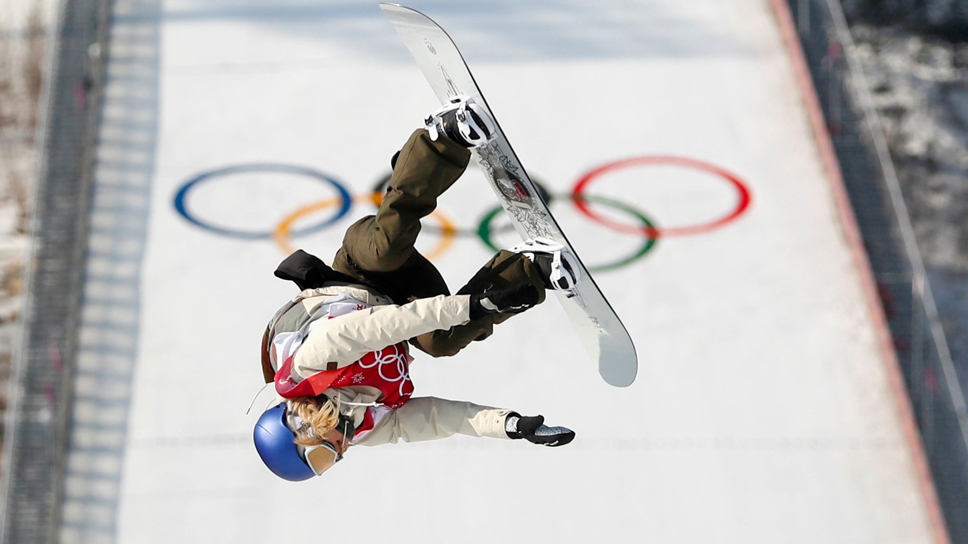 Anna Gasser of Austria, wins the gold medal in the women's big air snowboard final at the 2018 Winter Olympicsin Pyeongchang