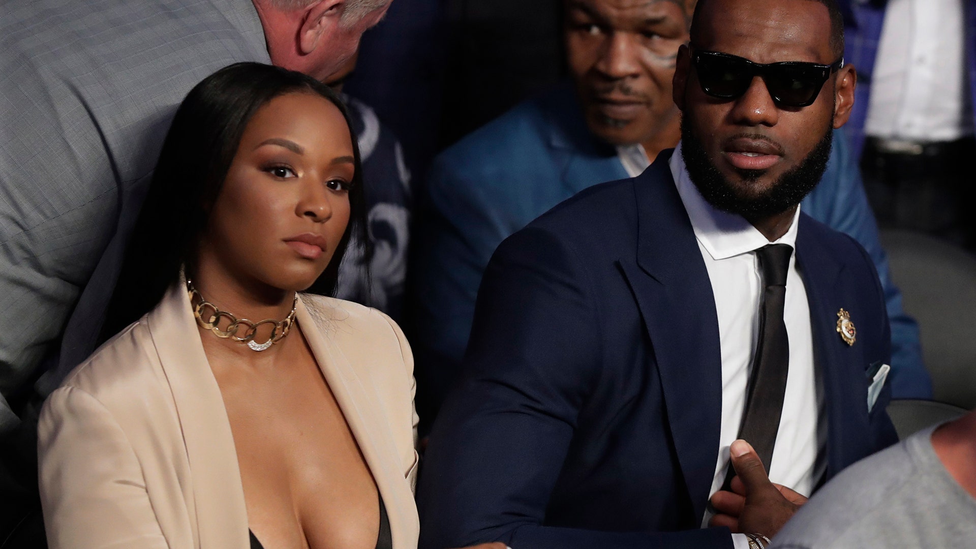 LeBron James attends the super welterweight boxing match between Floyd Mayweather Jr. and Conor McGregor in Las Vegas
