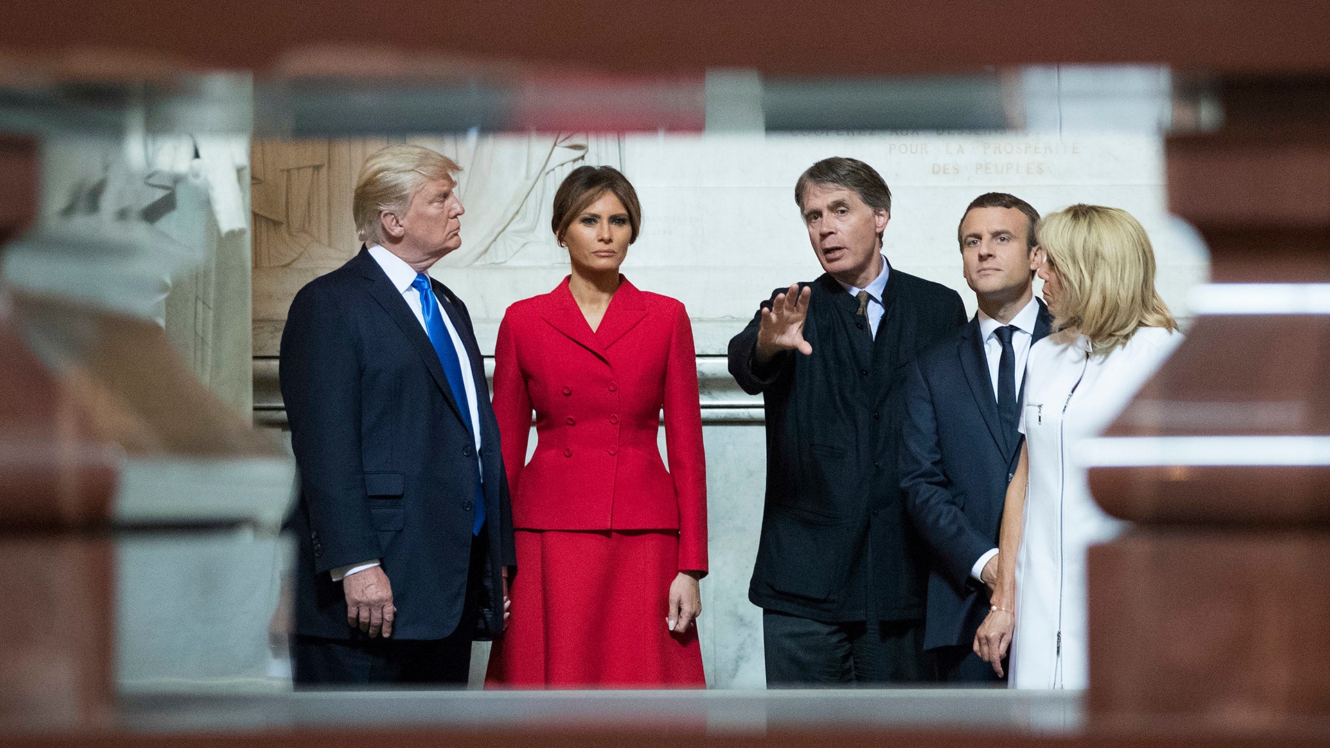 President Trump, first lady Melania Trump, French President Emmanuel Macron, and his wife Brigitte Macron tour Napoleon Bonaparte's tomb