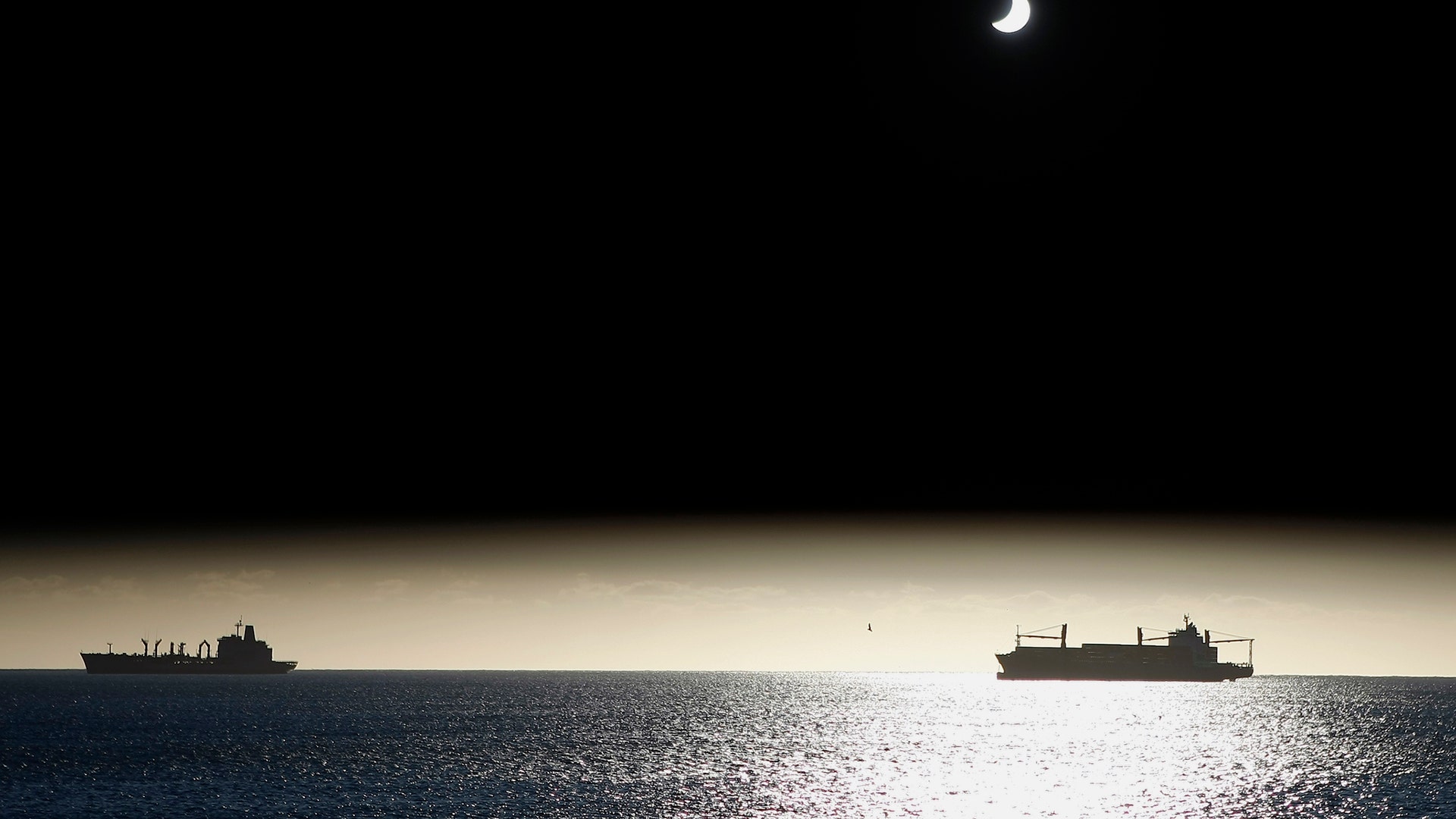 The moon passes between the sun and the earth during a solar eclipse in Valparaiso City, Chile, July 11, 2010