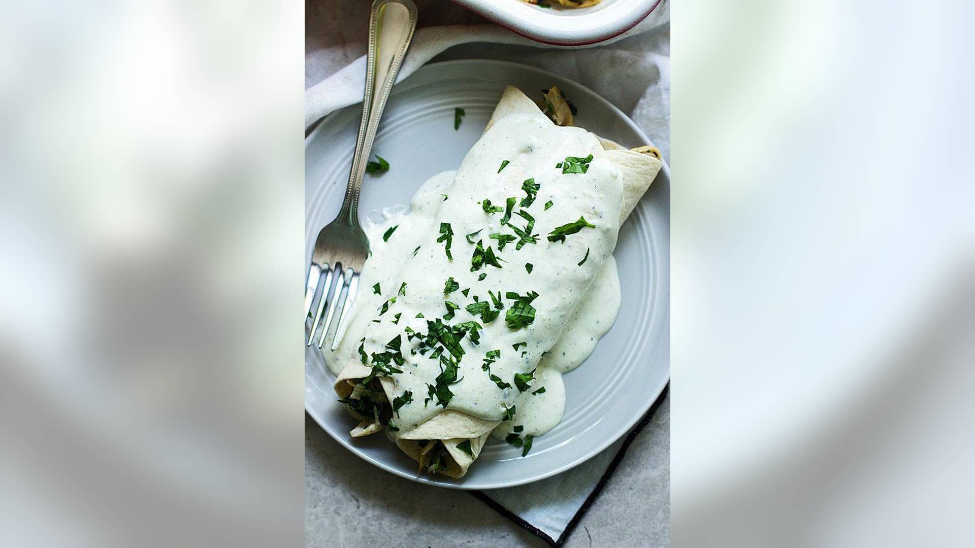 Spinach, Chicken, and Cheese Enchiladas