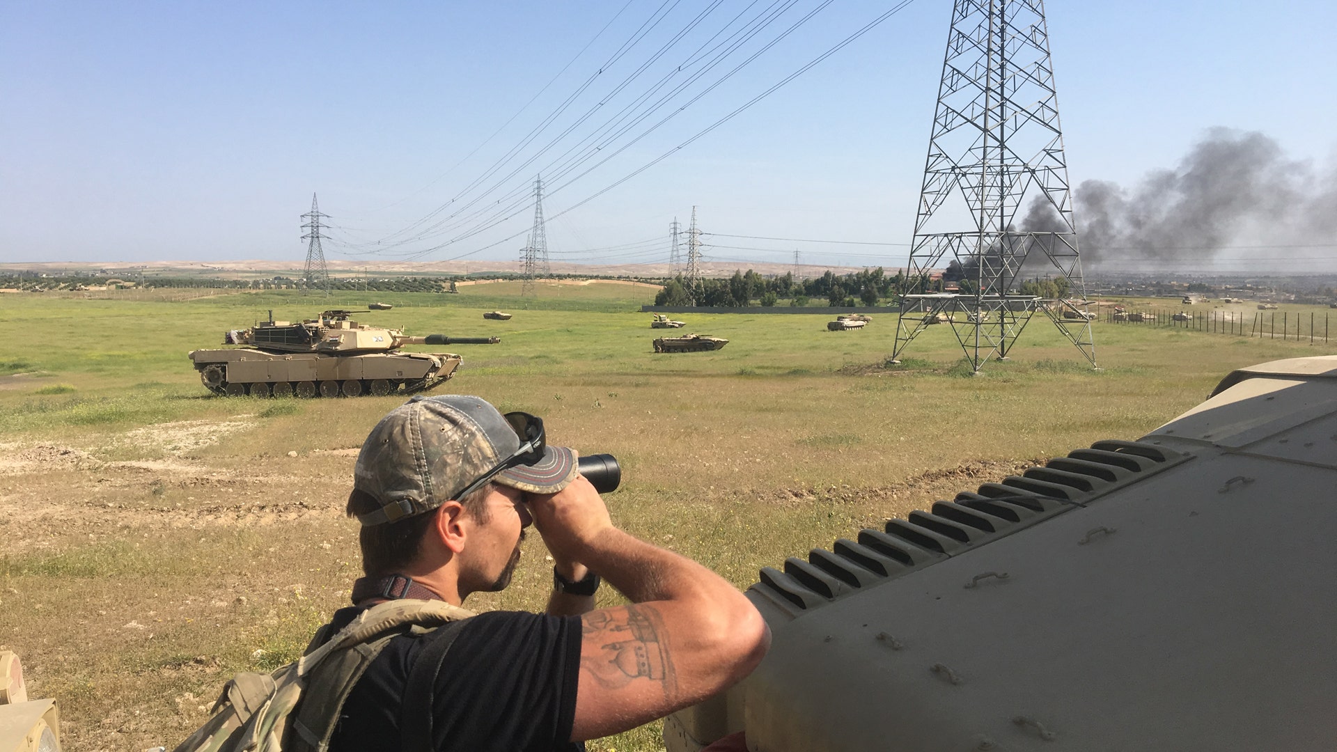 Sky Barkley surveys the battle ahead during the Iraqi Army’s frontal assault of ISIS in West Mosul by the 9th Armored Division, May 4, 2017