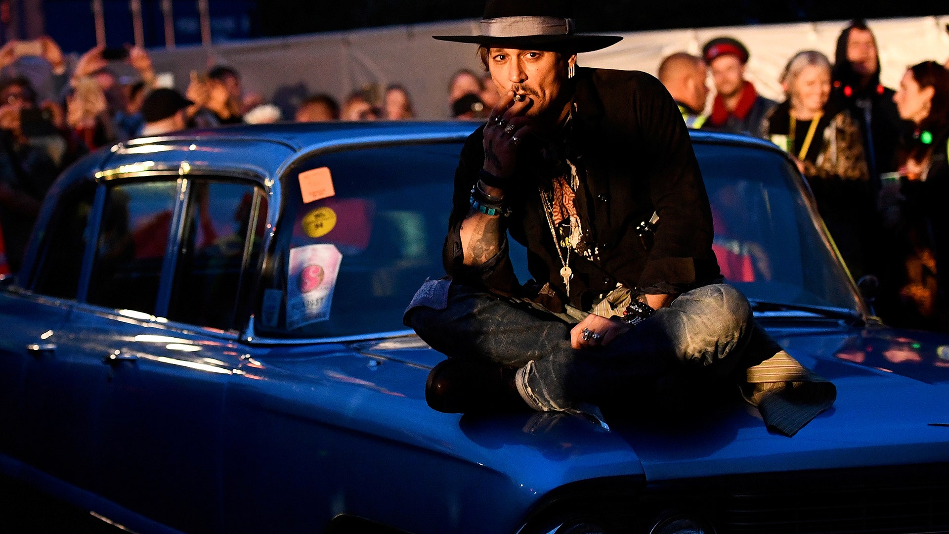 Johnny Depp at the Glastonbury Festival in Britain, June 22, 2017 where he joked about assassinating President Trump