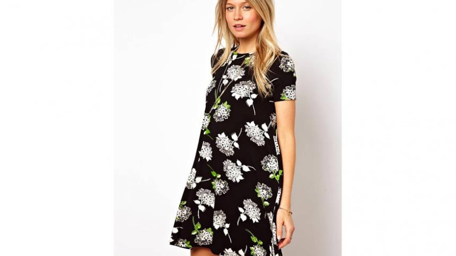 Swing Dress in Mono Daily Print