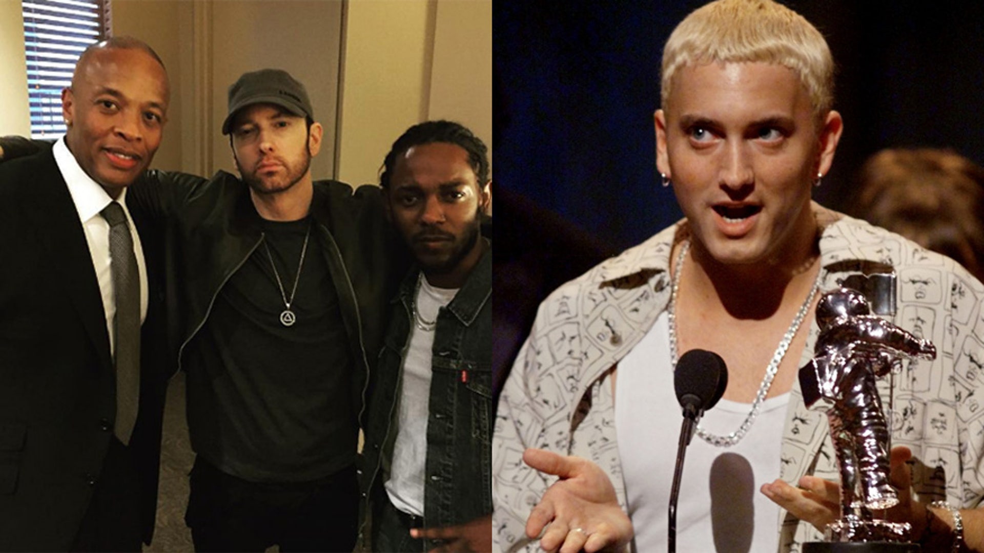Will the real Slim Shady please stand up? Eminem shocked fans on social media when he debuted a beard and a brunette 'do. The 44-year-old rapper is best recognized for his platinum hair. <a data-cke-saved-href="http://hollywoodlife.com/?s=Eminem" href="http://hollywoodlife.com/?s=Eminem" target="_blank">Click here for more photos of Eminem on HollywoodLife.com</a>.