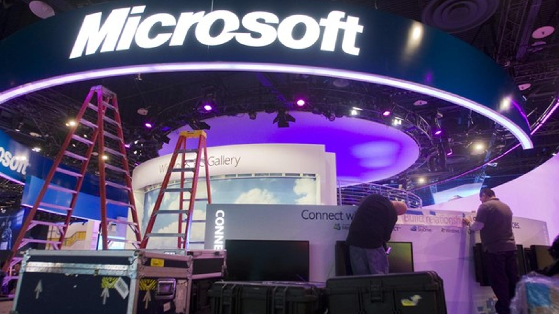Behind the scenes at Microsoft's booth
