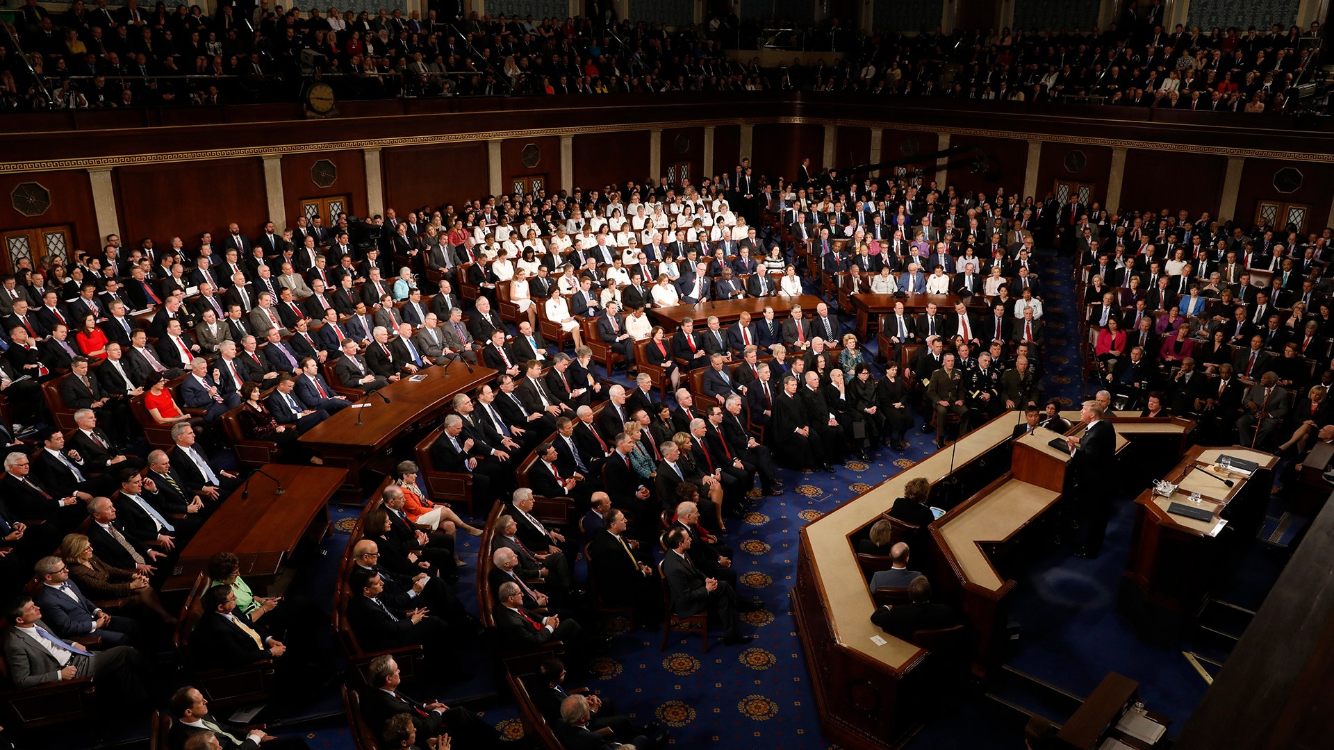 President Trump addresses the joint session of Congress.