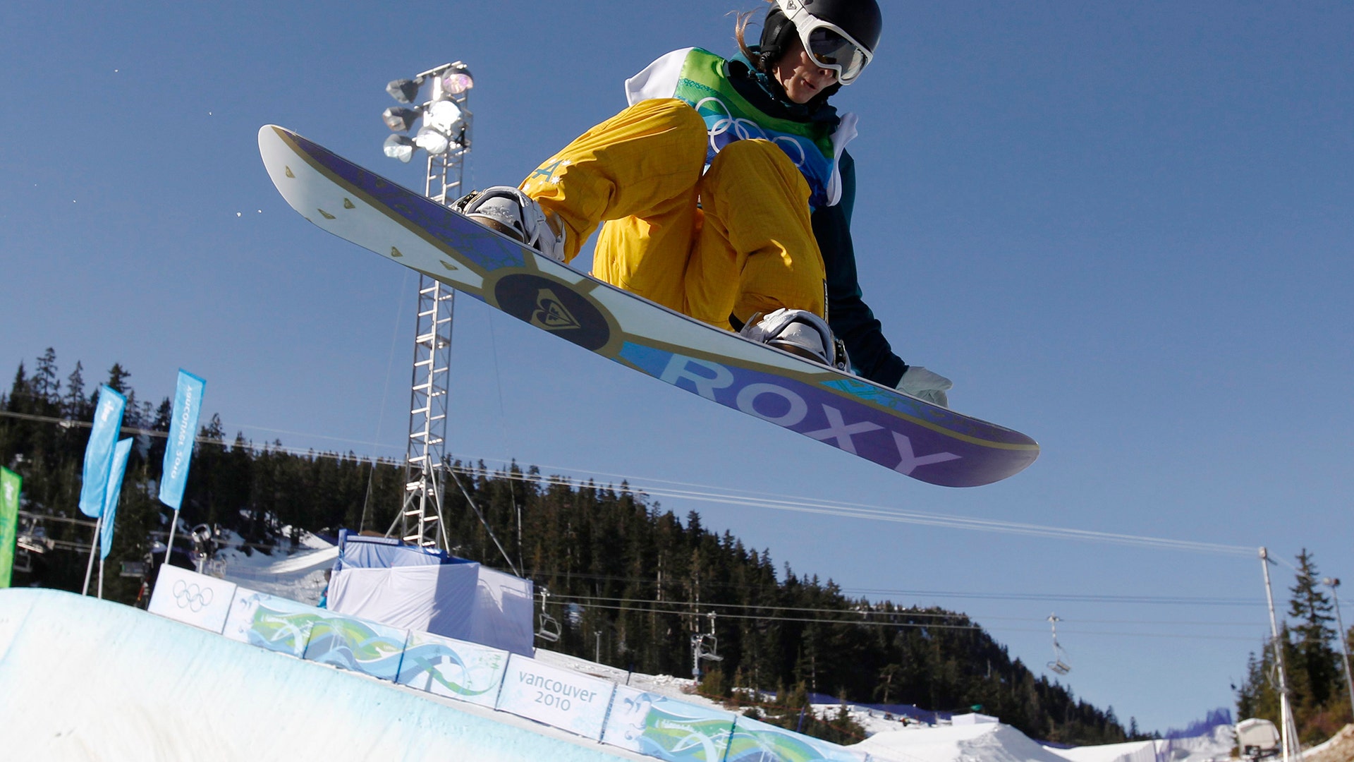 Gold medalist Torah Bright (Australia) competes during the women's halfpipe qualifying at the Vancouver 2010 Winter Olympics