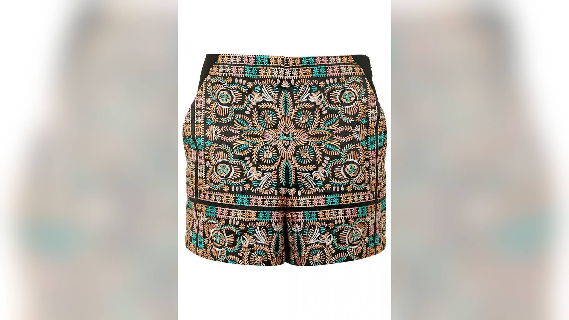 High-Waisted Embroidered Shorts