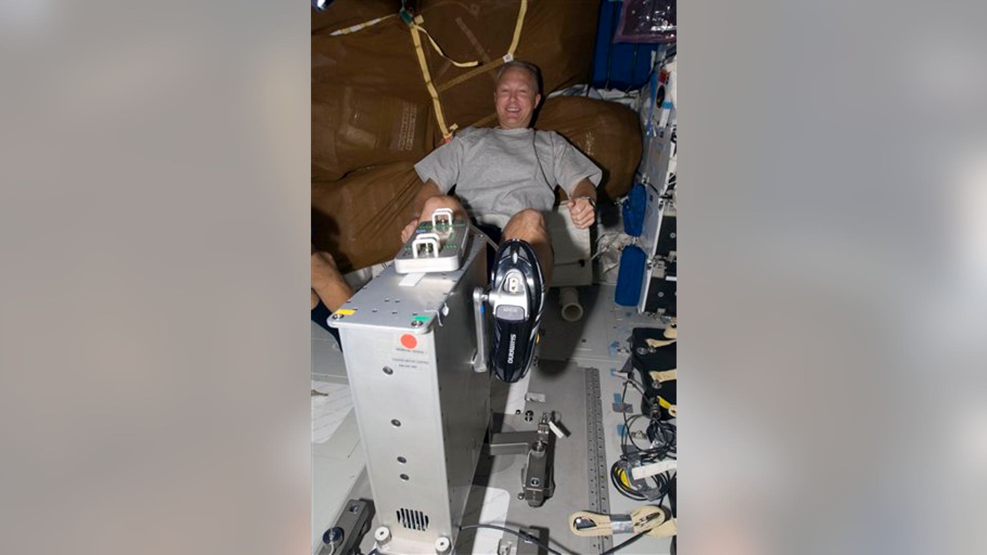 Working Out Inside Shuttle 