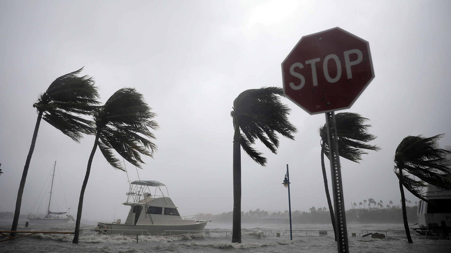Boats are seen at a marina in Coconut Grove as Hurricane Irma arrives at south Florida, in Miami, Florida, September 10, 2017