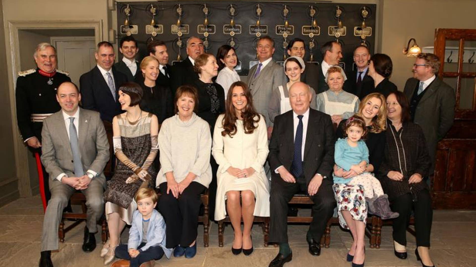 Posing with cast, crew, and producers