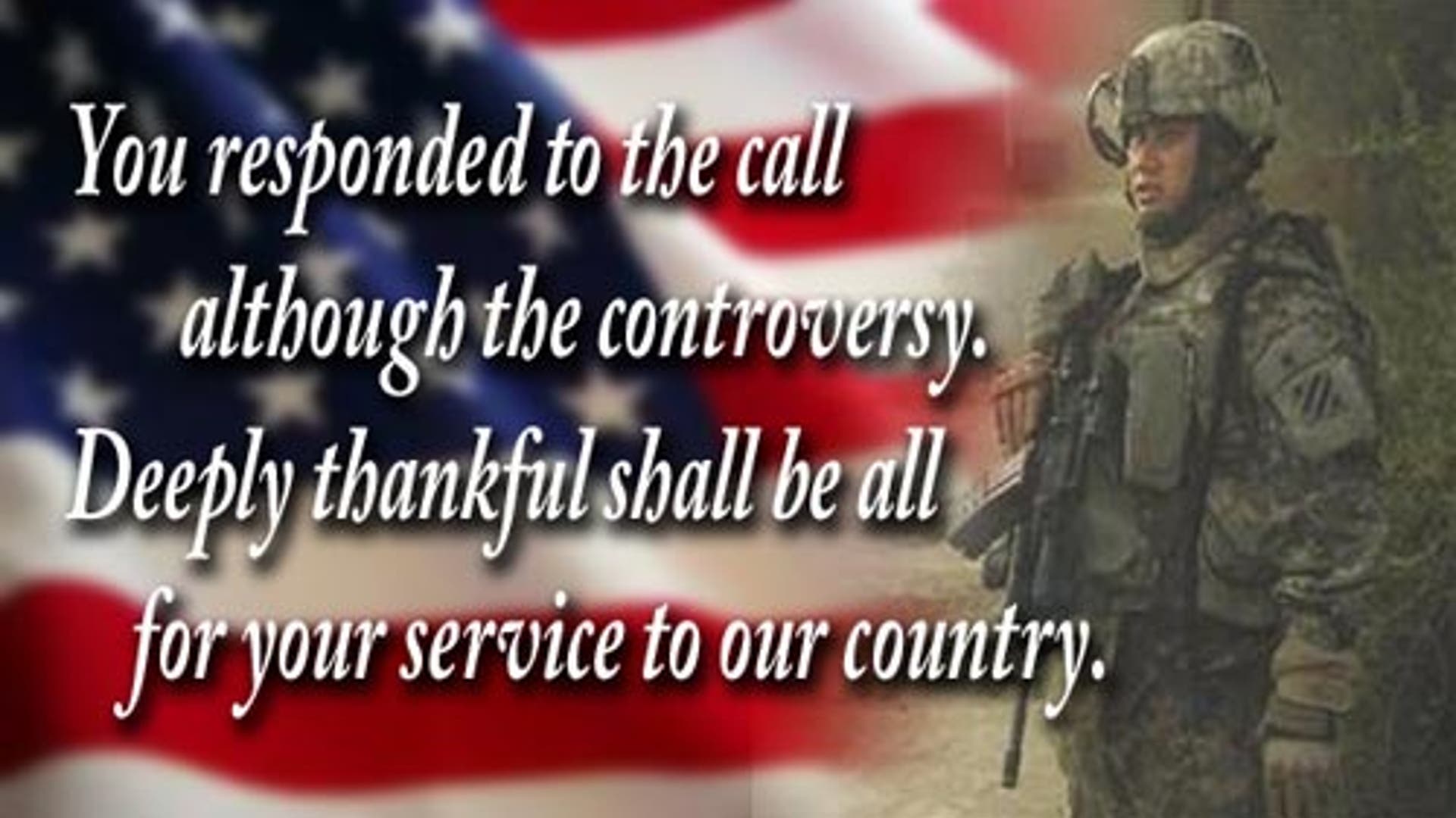 Message to the Troops