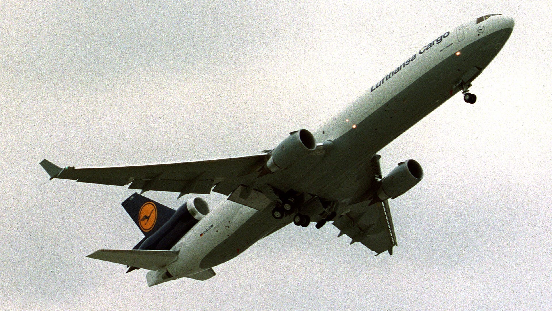 Lufthansa Cargo Plane in Flight