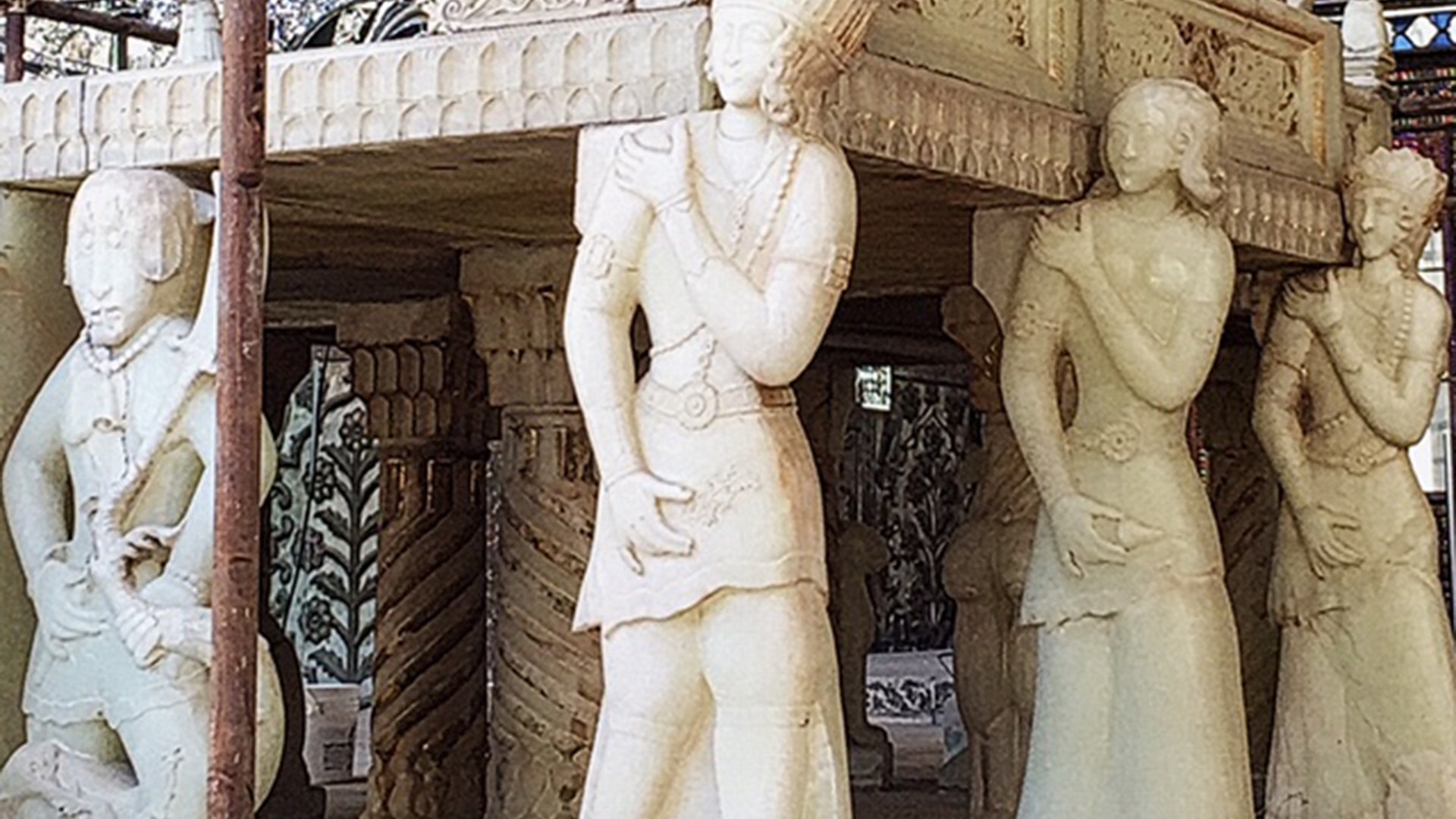 Delicately crafted statues in the Golestan Palace