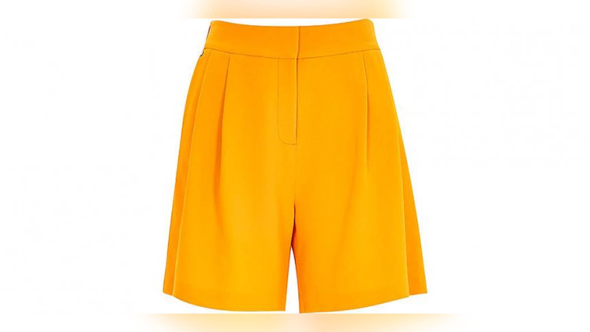 Orange Smart High Waisted Shorts
