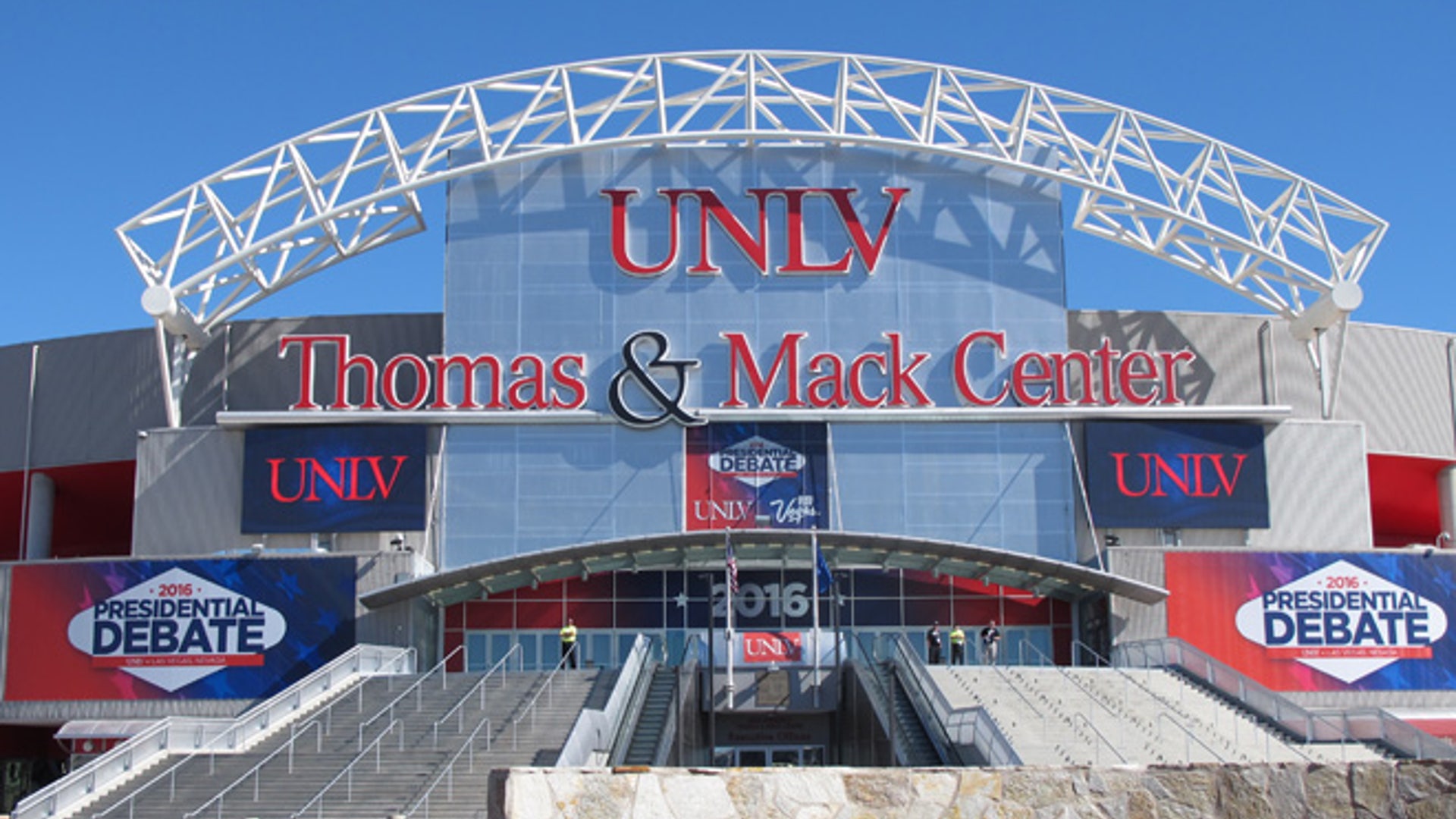The outside of the Thomas & Mack Center