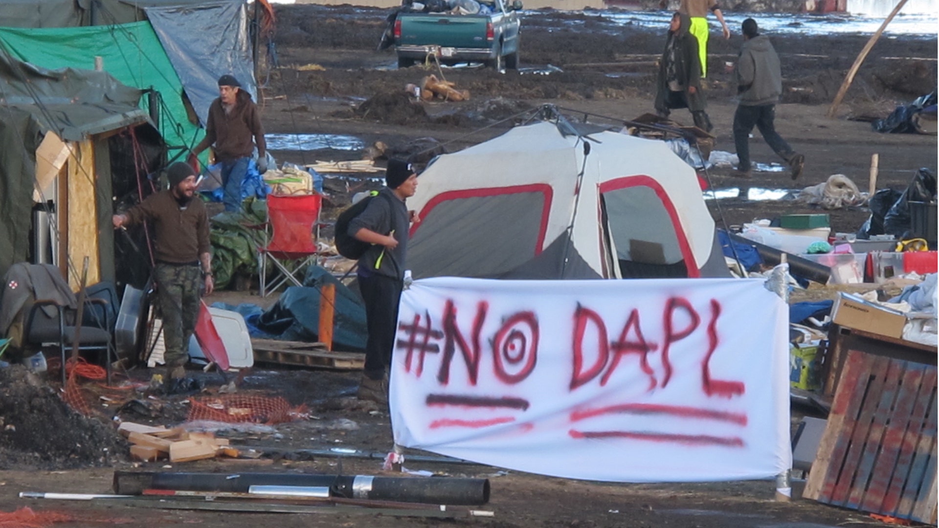 Dakota Access Pipeline protest sight before removal.
