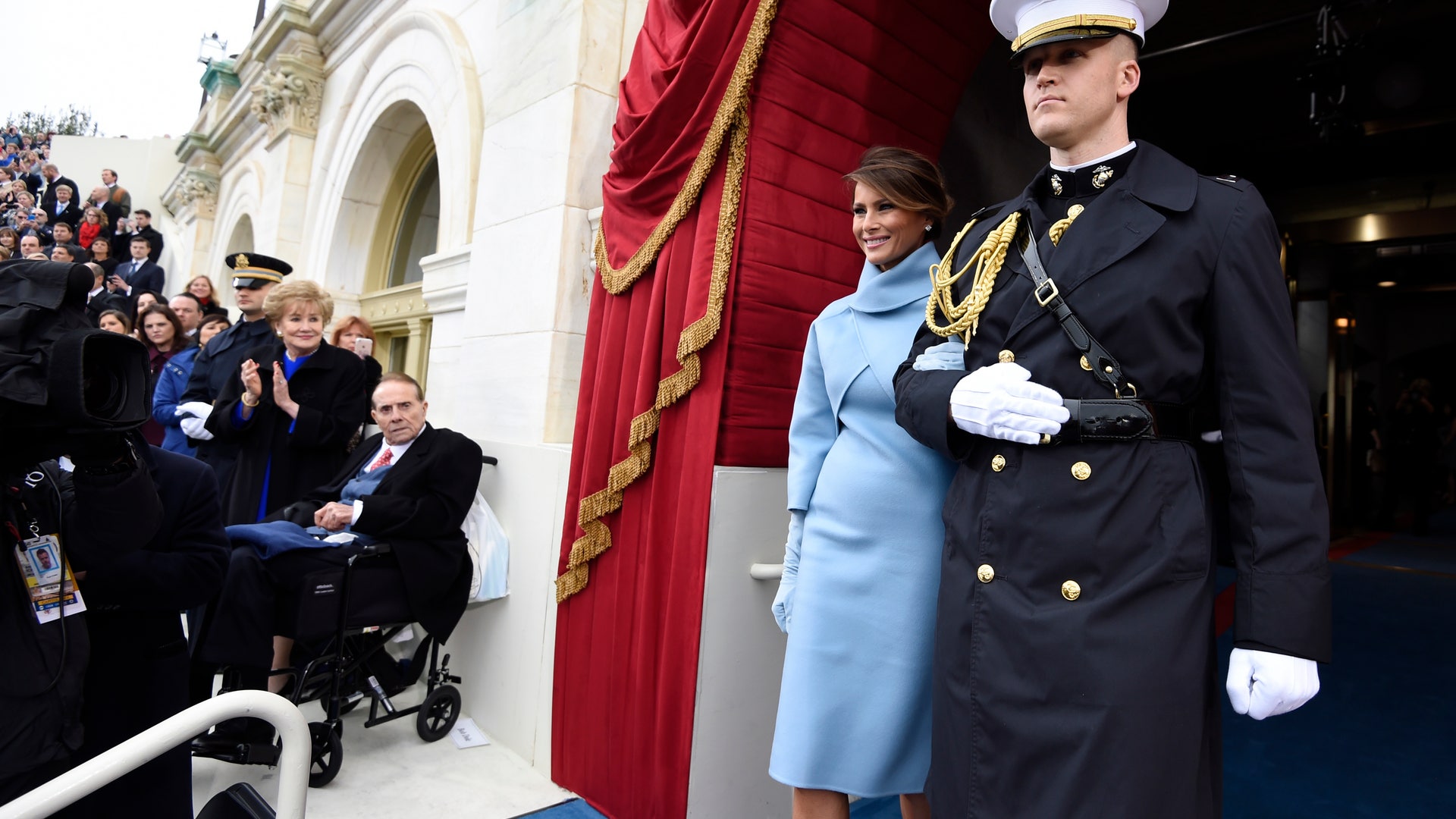 Melania Trump arrives for the inauguration ceremonies swearing in Donald Trump as the 45th president of the United States at the U.S. Capitol in Washington.