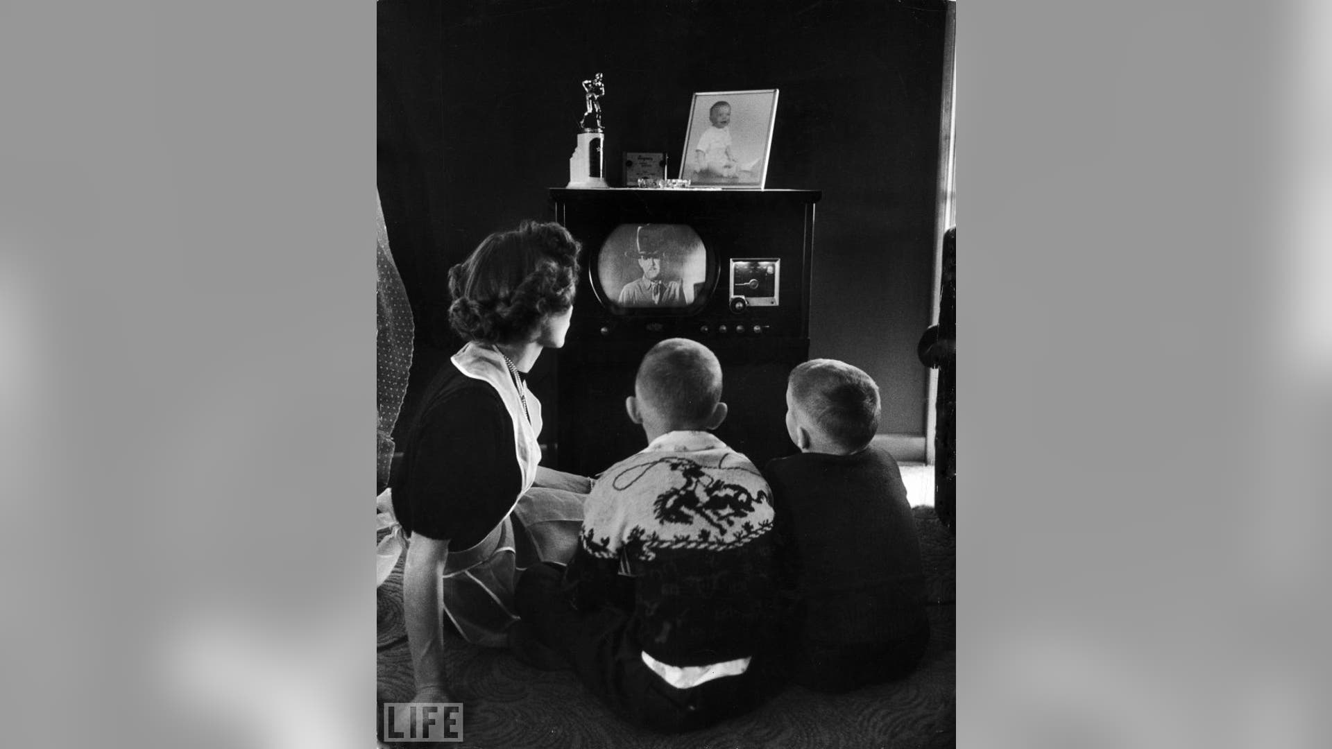 Life Watches TV: Watching a Western, 1950