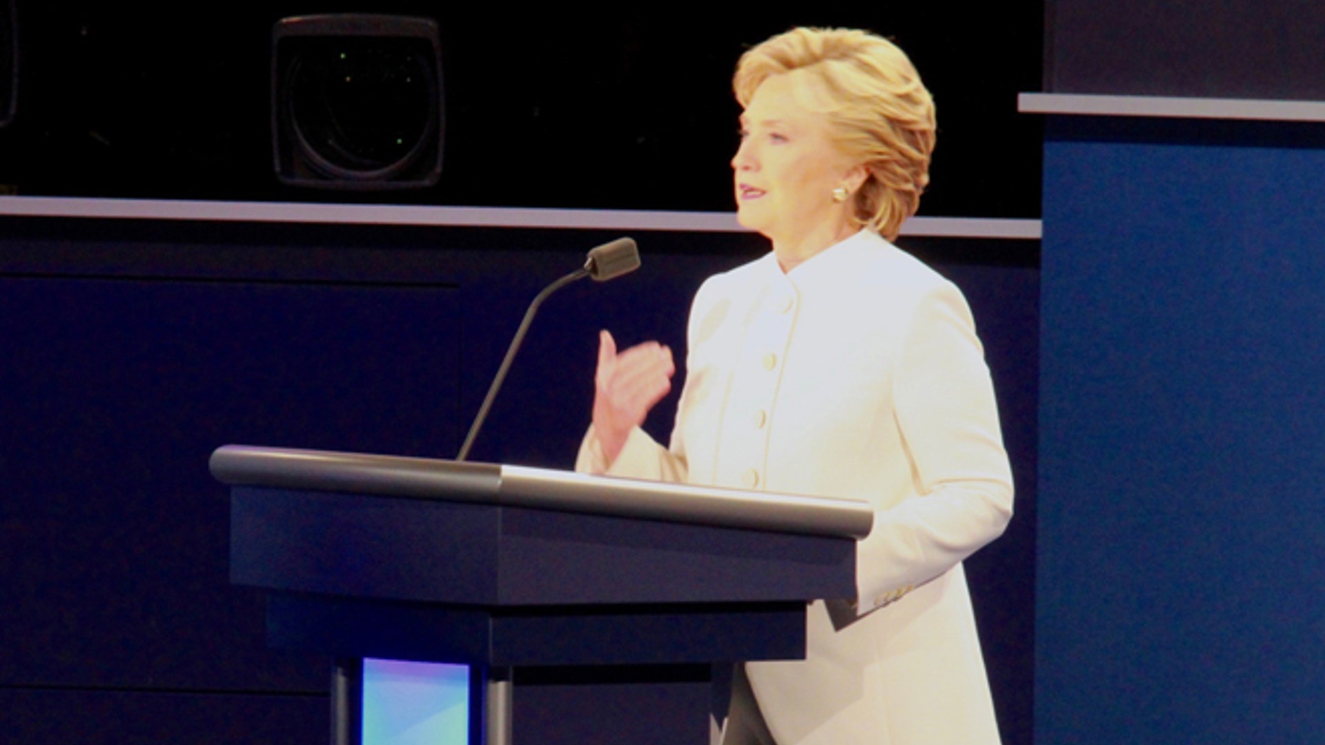 Democratic presidential nominee Hillary Clinton speaks at the final debate