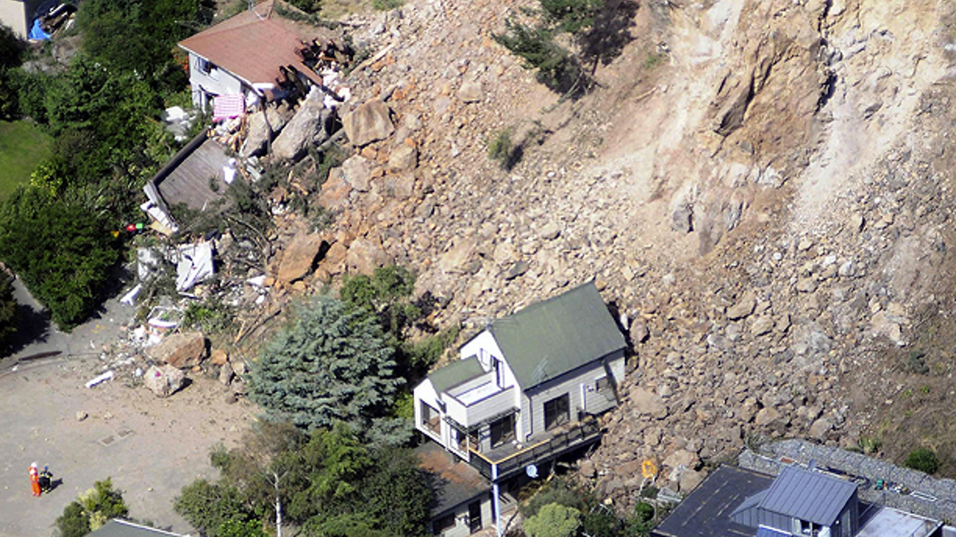 NZ Quake Rock Slide