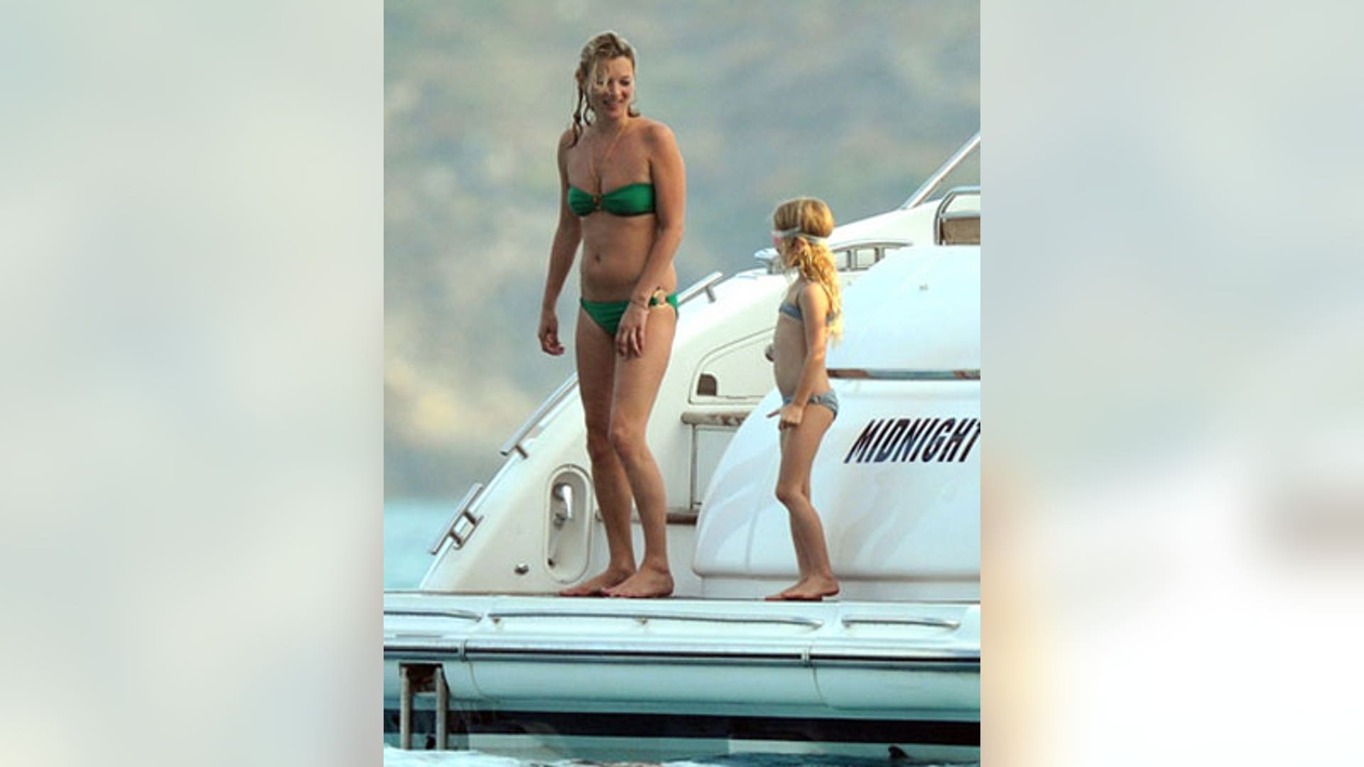 Kate Moss on a yacht in St. Tropez