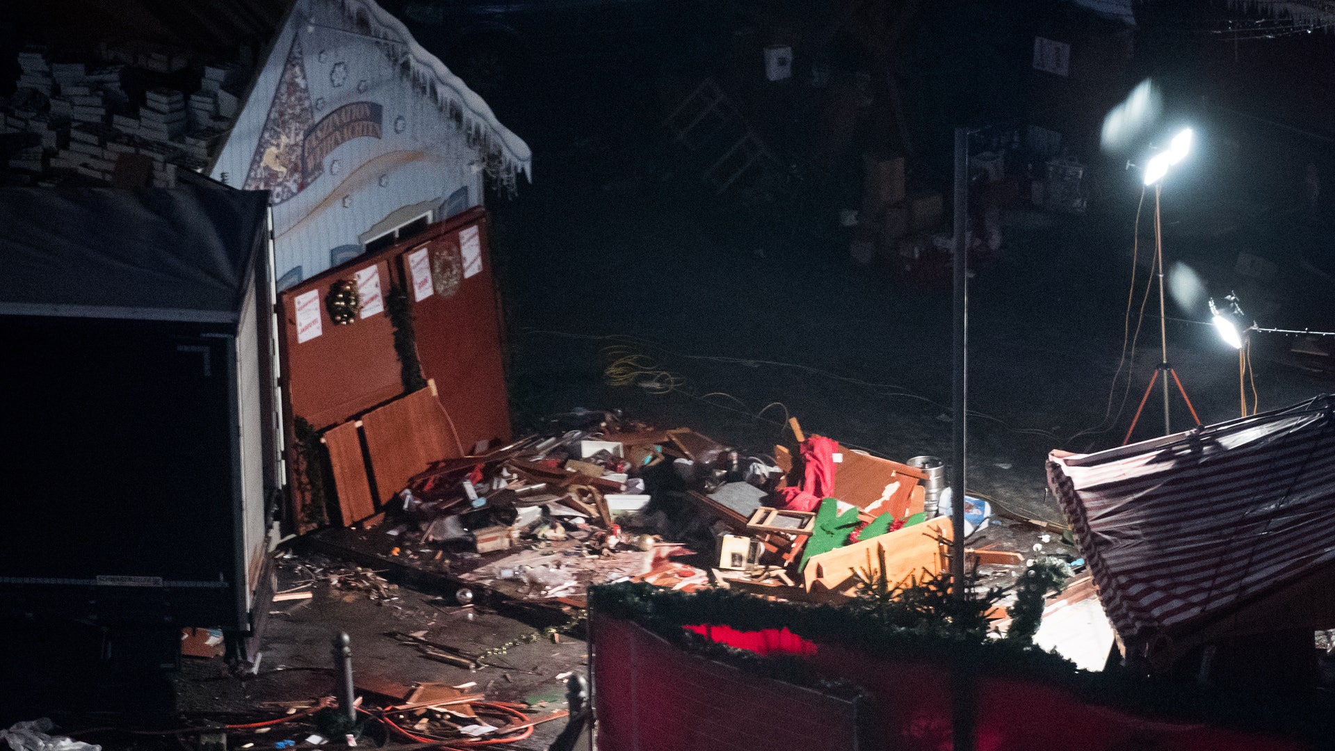 Germany, Tuesday, Dec. 20 2016, after a truck ran into the crowded market the evening before and killed several people in Berlin, Germany.