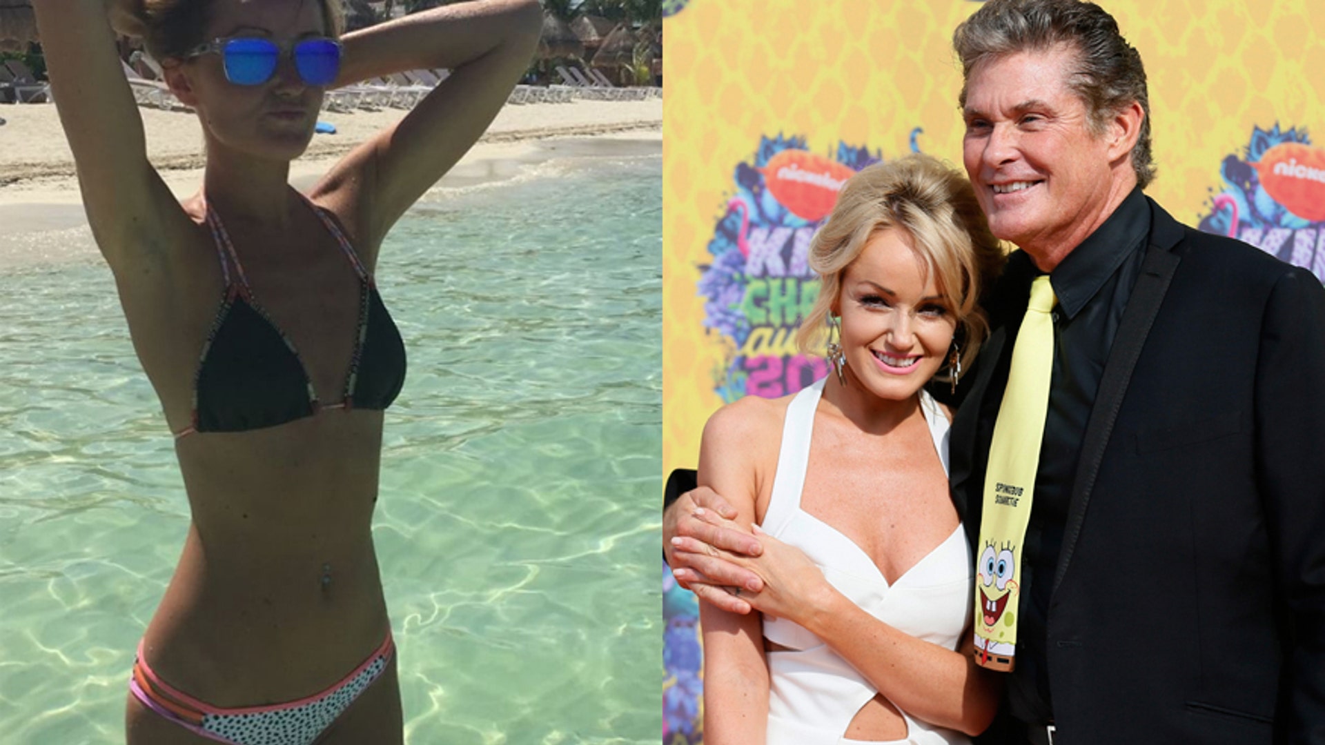 David Hasselhoff and Hayley Roberts