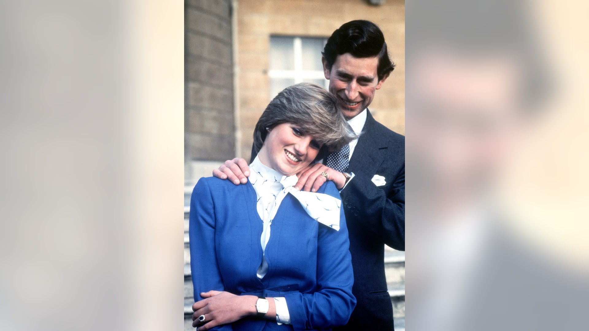 Britain's Prince Charles and Lady Diana Spencer pose following the announcement of their engagement, February 24, 1981