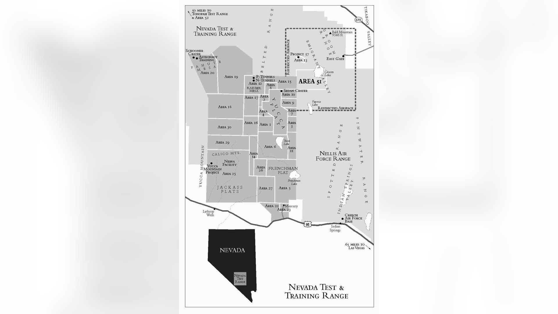 Area 51: Map of the Nevada Test and Training Range