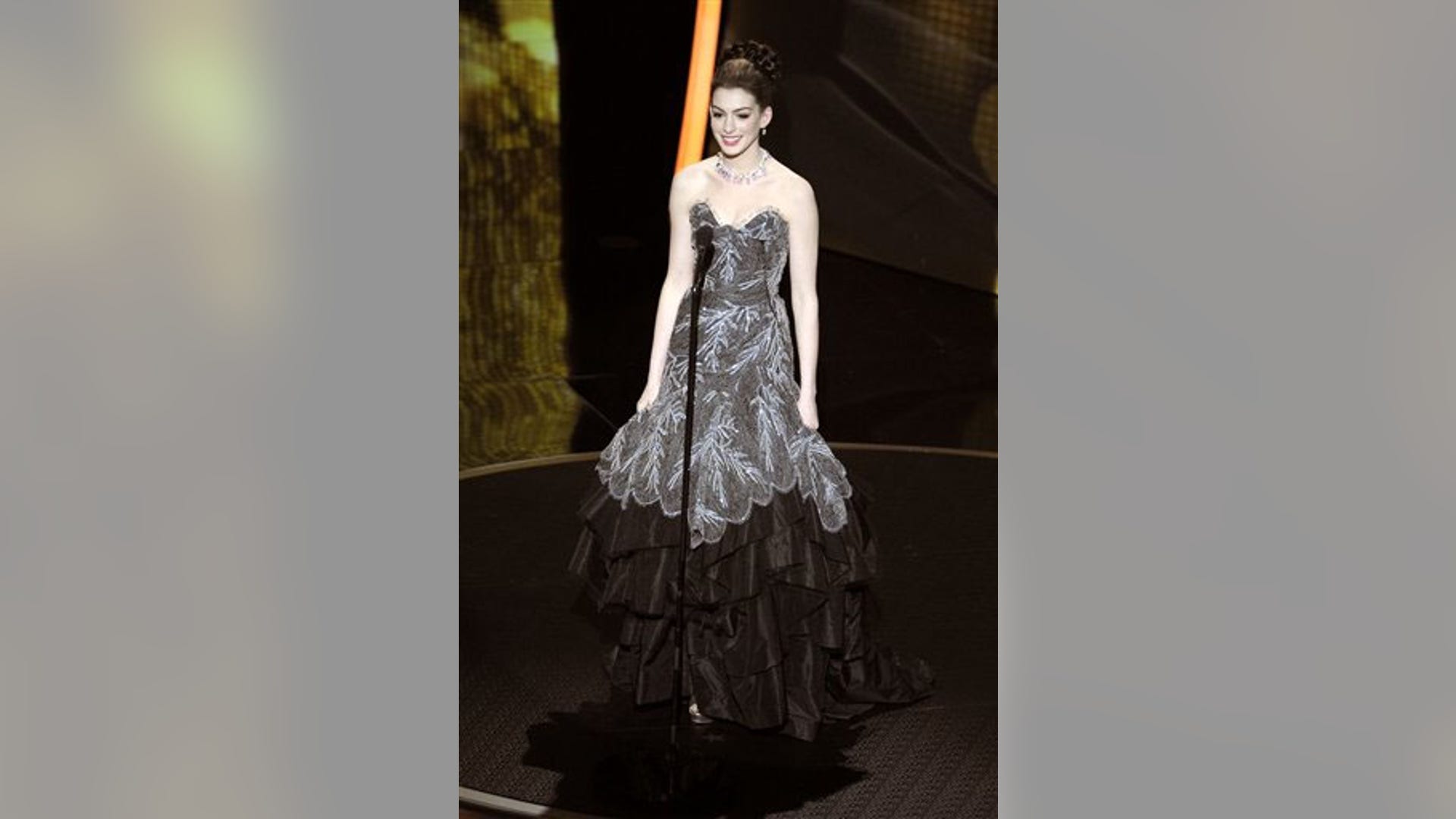 Anne Hathaway black and white 